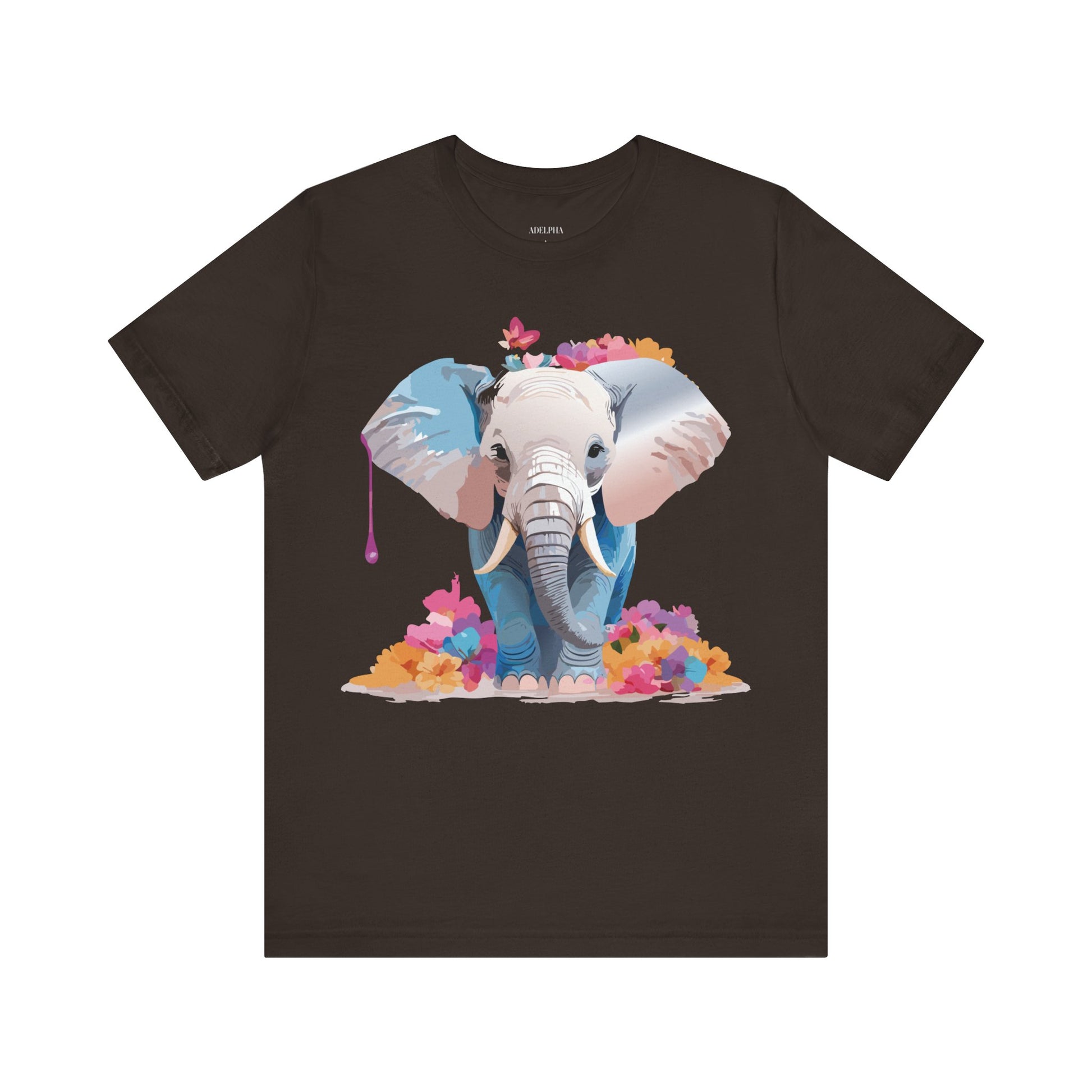 Natural Cotton Tee Shirt with Elephant Printify