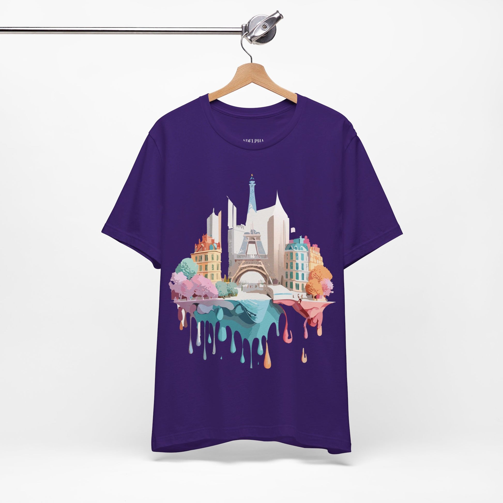 Natural Cotton Tee Shirt - Beautiful Places Collection - Paris Printify
