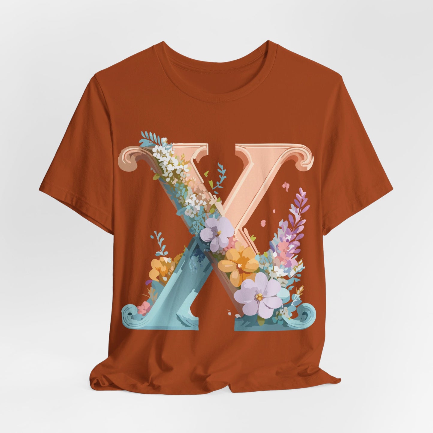 Natural Cotton Tee Shirt - Letters Collection - X Printify