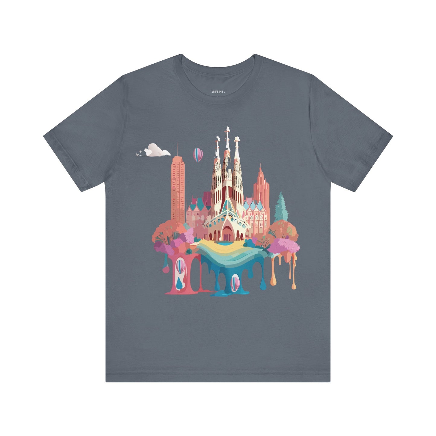 Natural Cotton Tee Shirt - Beautiful Places Collection - Barcelona Printify