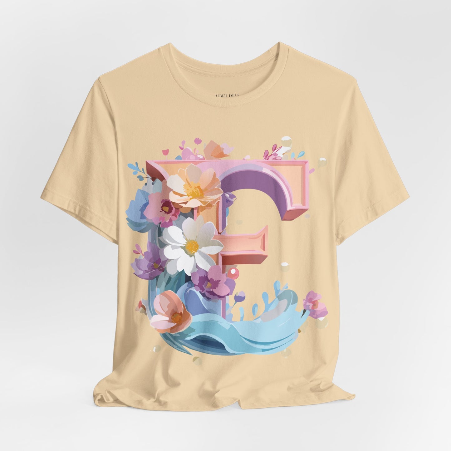 Natural Cotton Tee Shirt - Letters Collection - E Printify