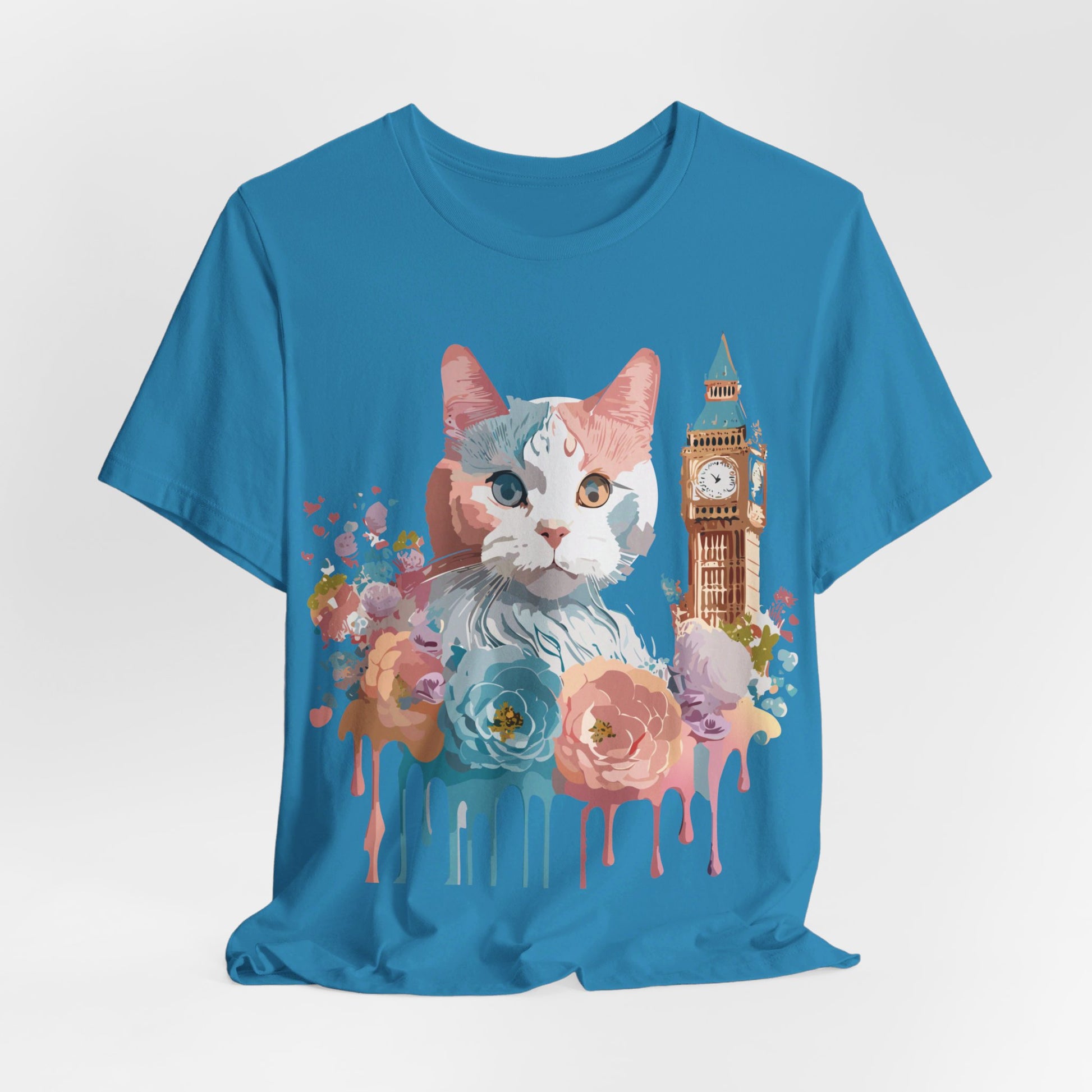 Natural Cotton Tee Shirt with Cat Printify