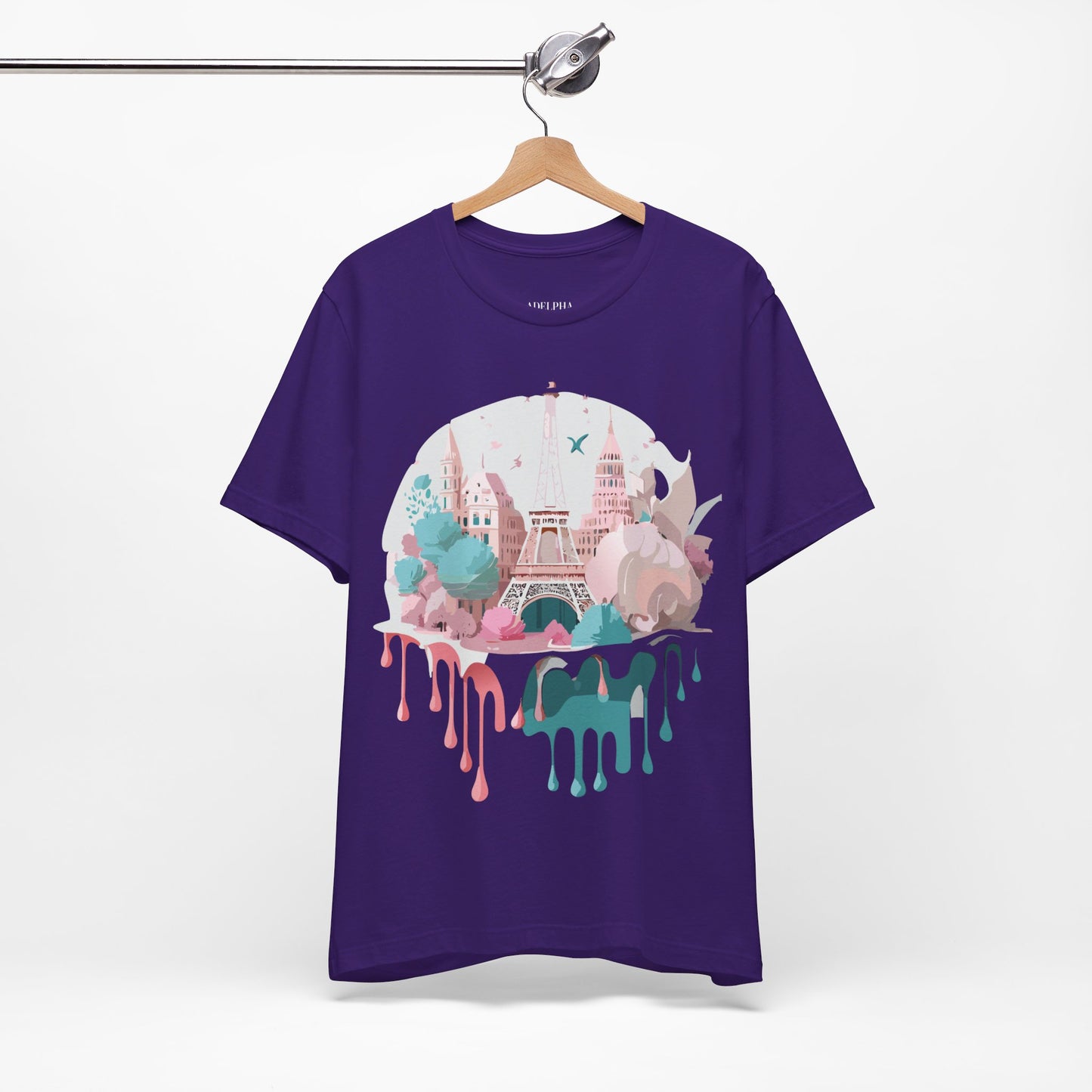 Natural Cotton Tee Shirt - Beautiful Places Collection - Paris Printify