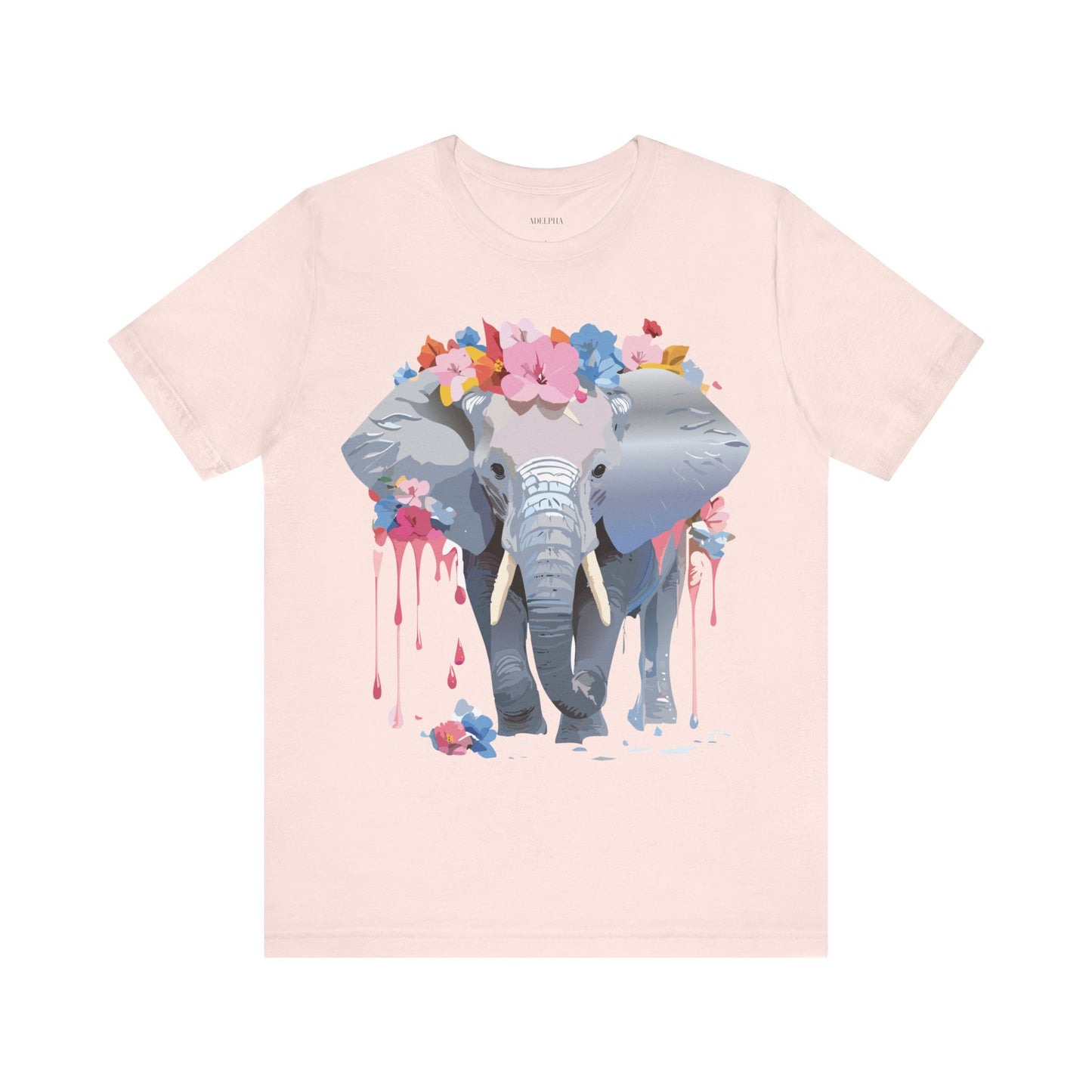 Natural Cotton Tee Shirt with Elephant Printify