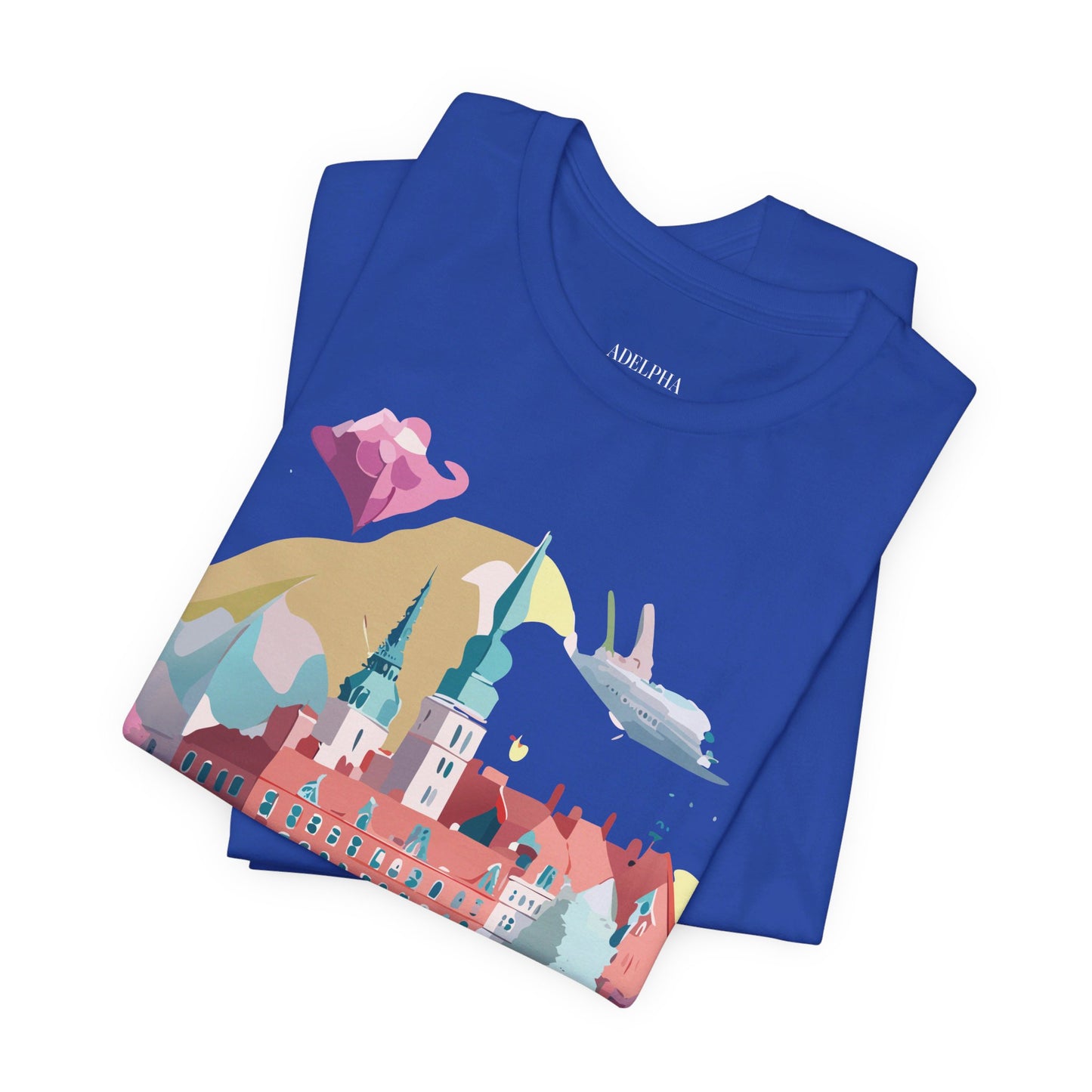Natural Cotton Tee Shirt - Beautiful Places Collection - Warnemünde and Rostock - Germany Printify