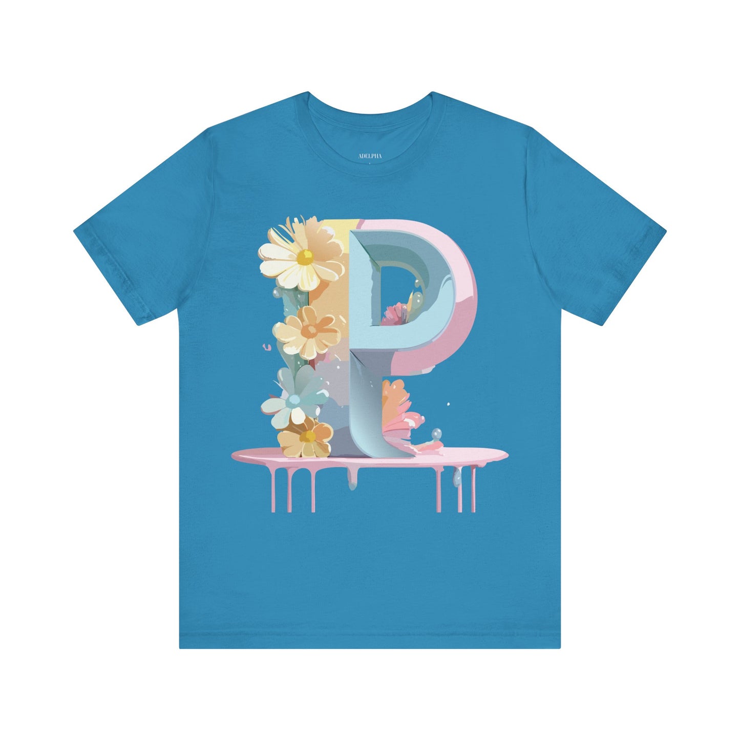 Natural Cotton Tee Shirt - Letters Collection - P Printify