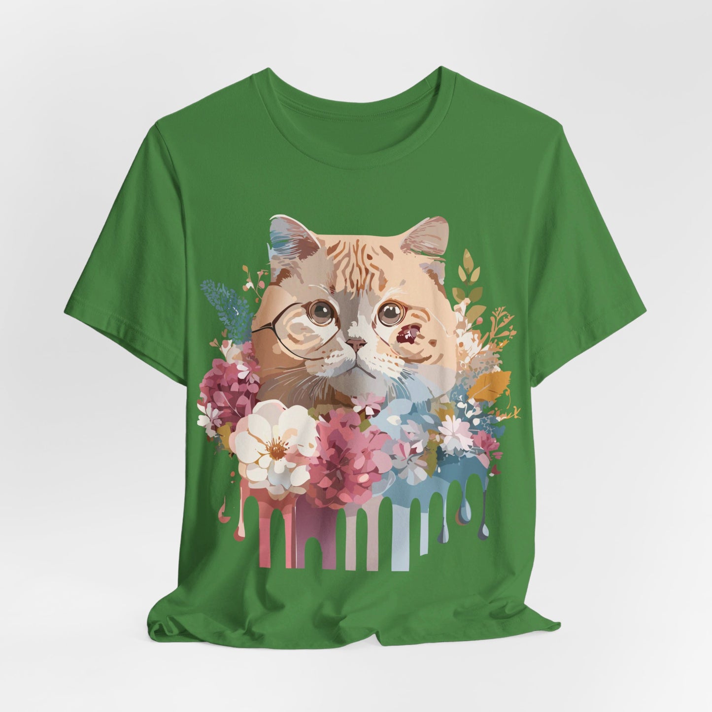 Natural Cotton Tee Shirt with Cat Printify