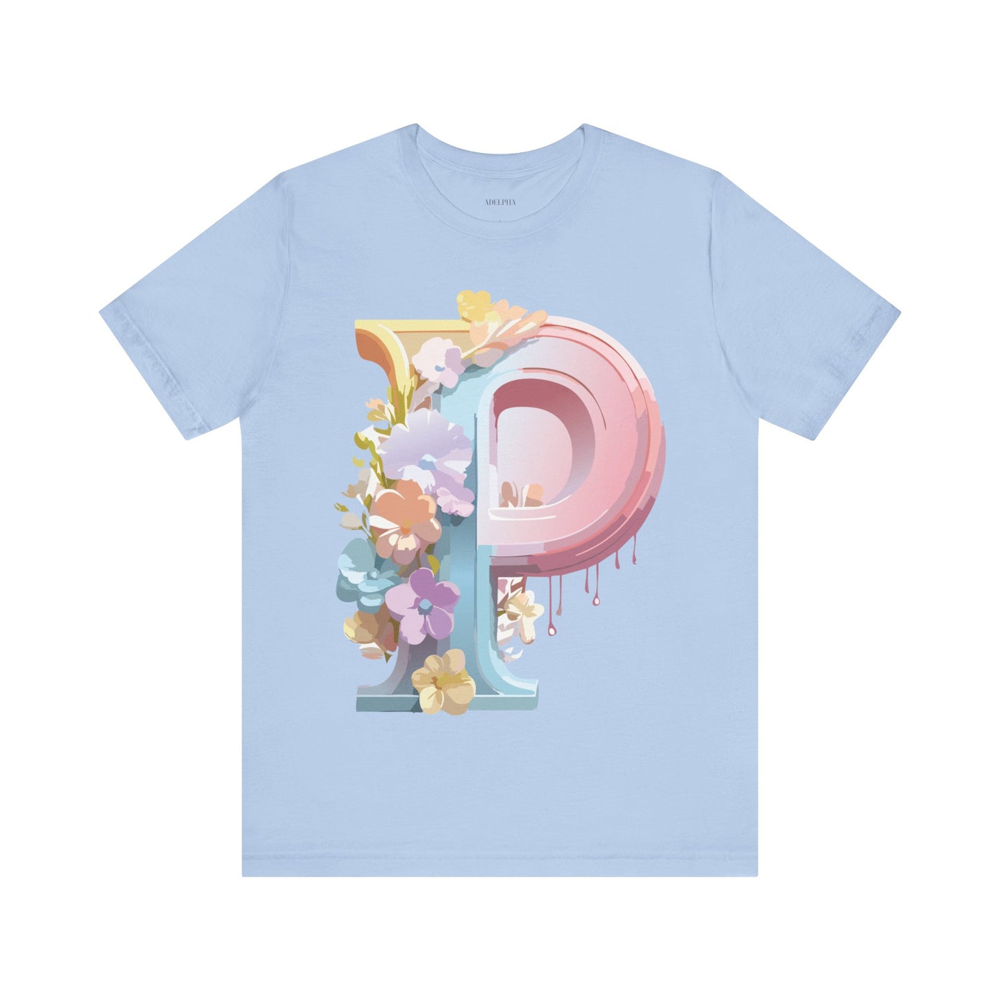 Natural Cotton Tee Shirt - Letters Collection - P Printify