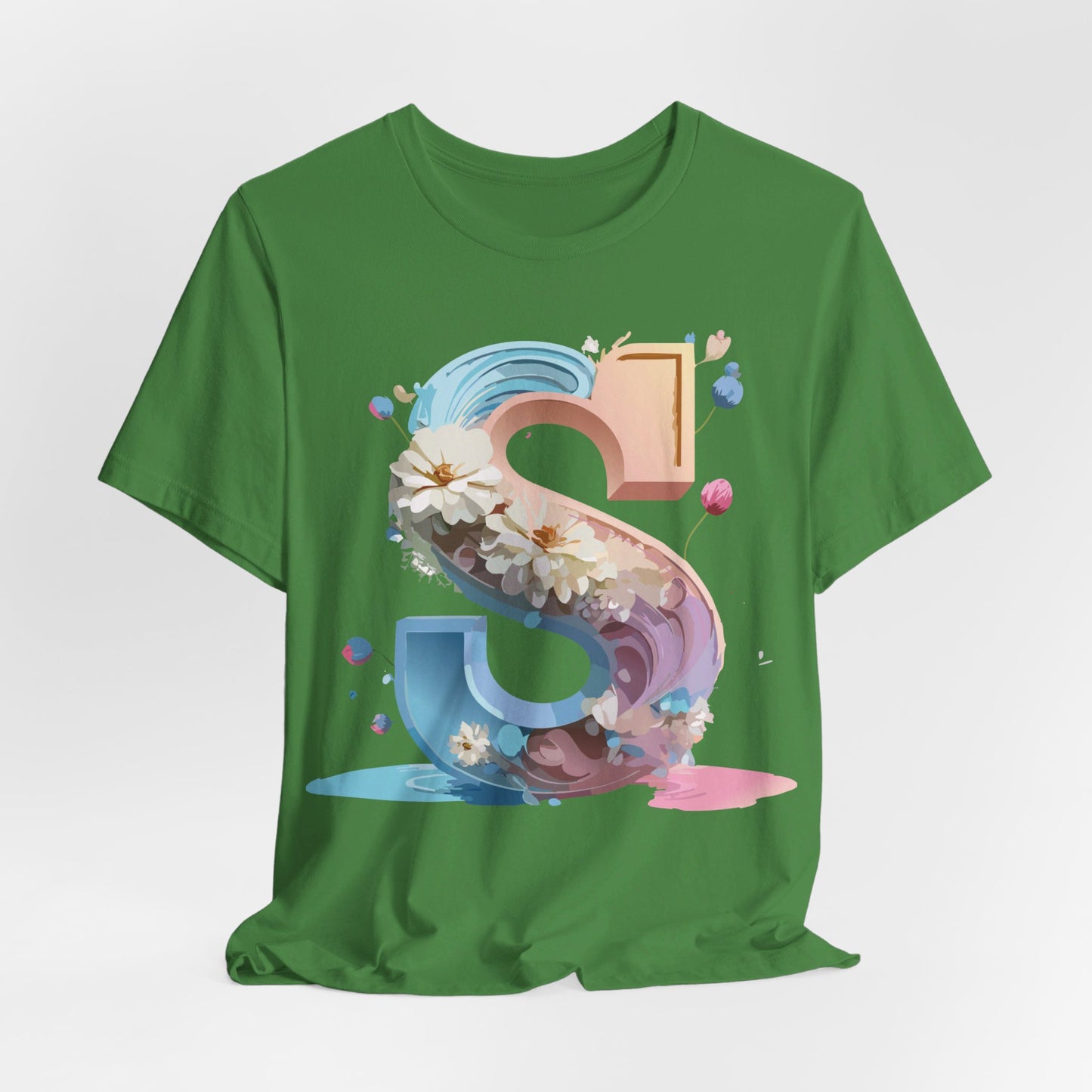 Natural Cotton Tee Shirt - Letters Collection - S Printify