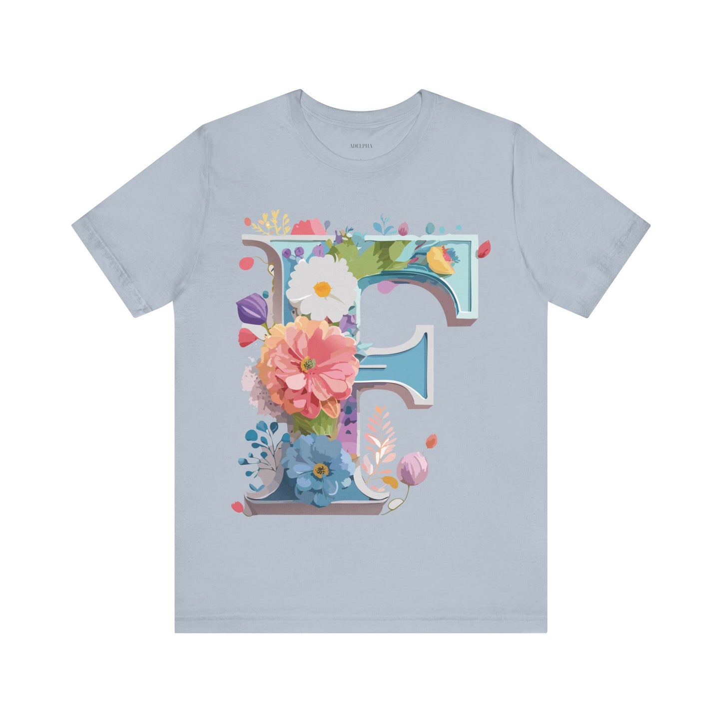 Natural Cotton Tee Shirt - Letters Collection - F Printify