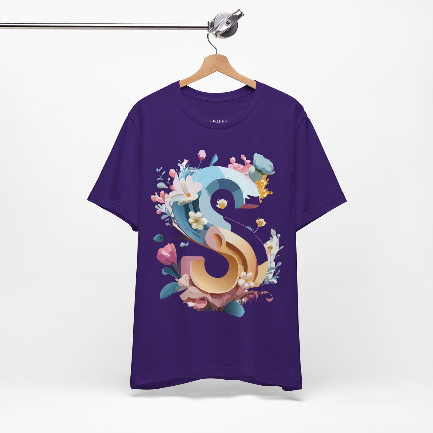 Natural Cotton Tee Shirt - Letters Collection - S Printify