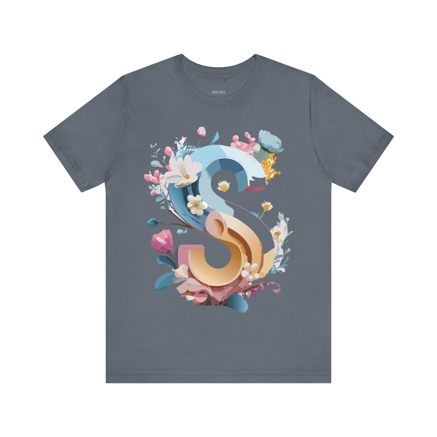 Natural Cotton Tee Shirt - Letters Collection - S Printify