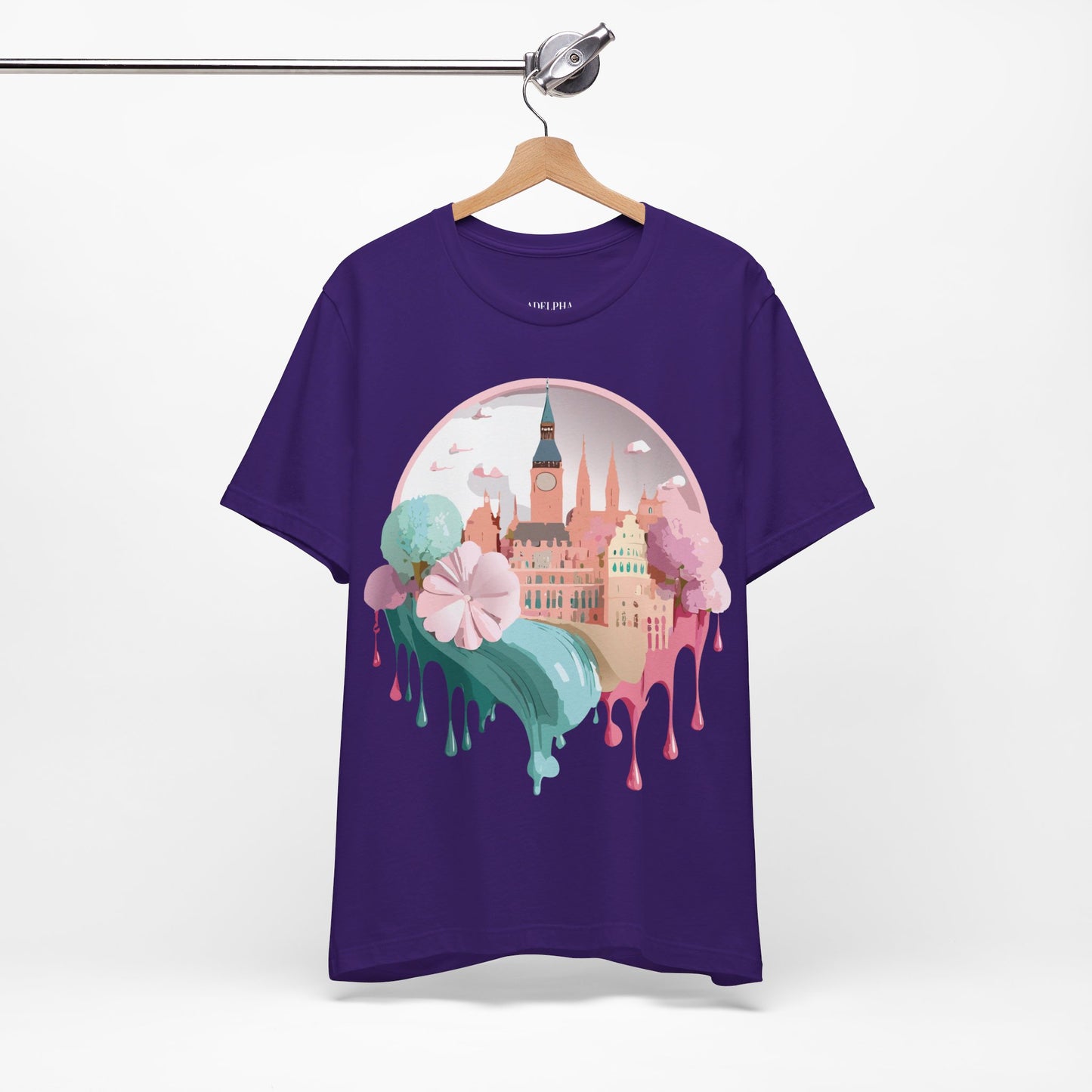 Natural Cotton Tee Shirt - Beautiful Places Collection - Prague Printify