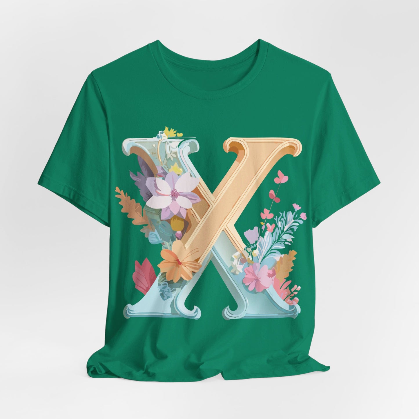 Natural Cotton Tee Shirt - Letters Collection - X Printify
