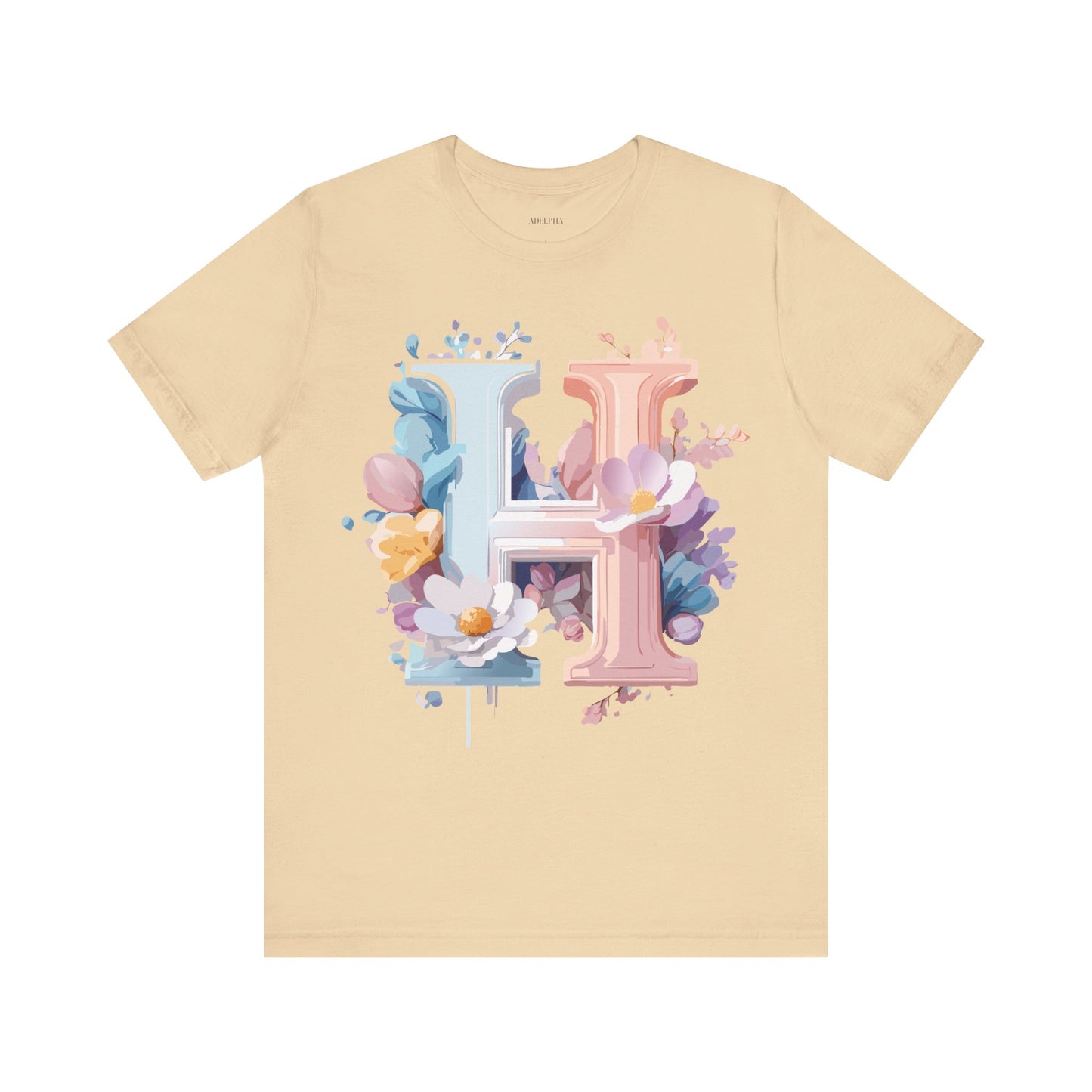 Natural Cotton Tee Shirt - Letters Collection - H Printify