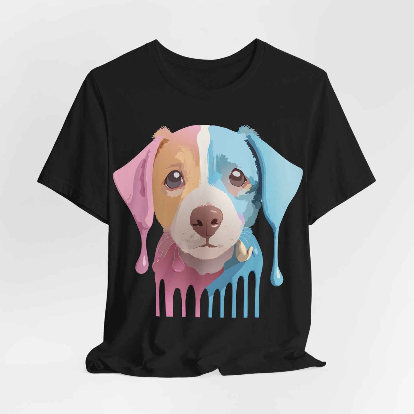Natural Cotton Tee Shirt with Dog Printify