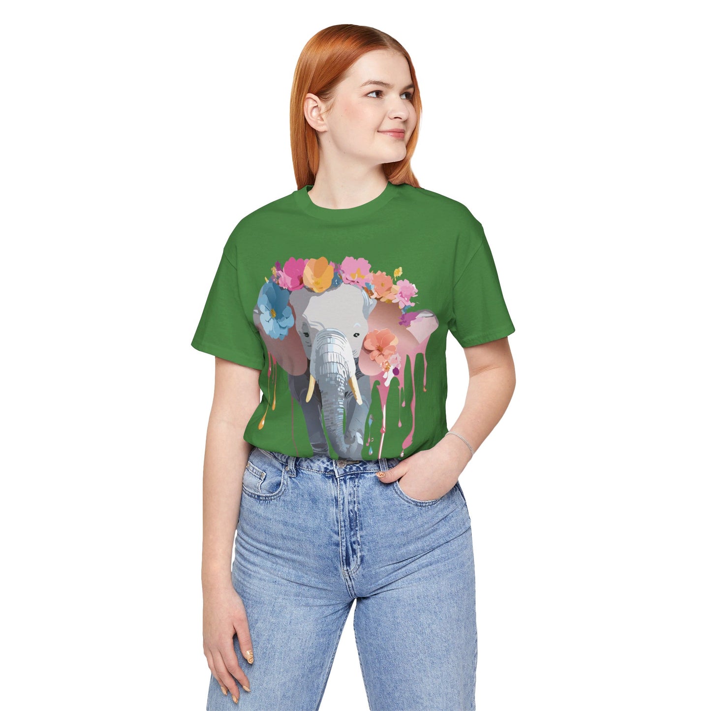 Natural Cotton Tee Shirt with Elephant Printify