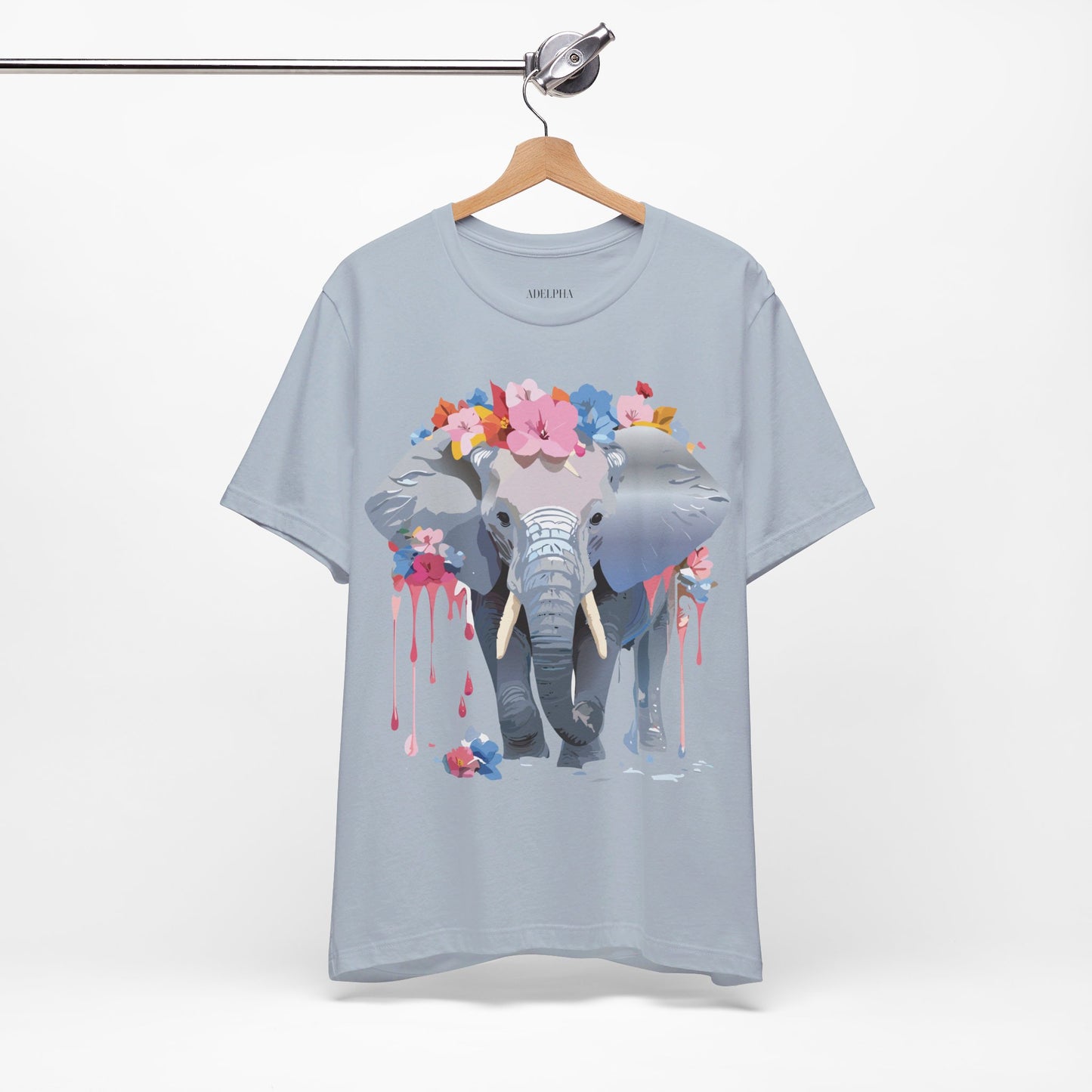 Natural Cotton Tee Shirt with Elephant Printify