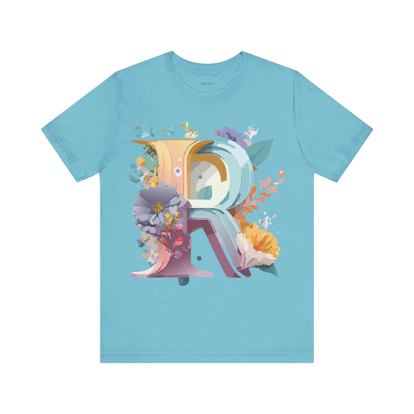 Natural Cotton Tee Shirt - Letters Collection - R Printify