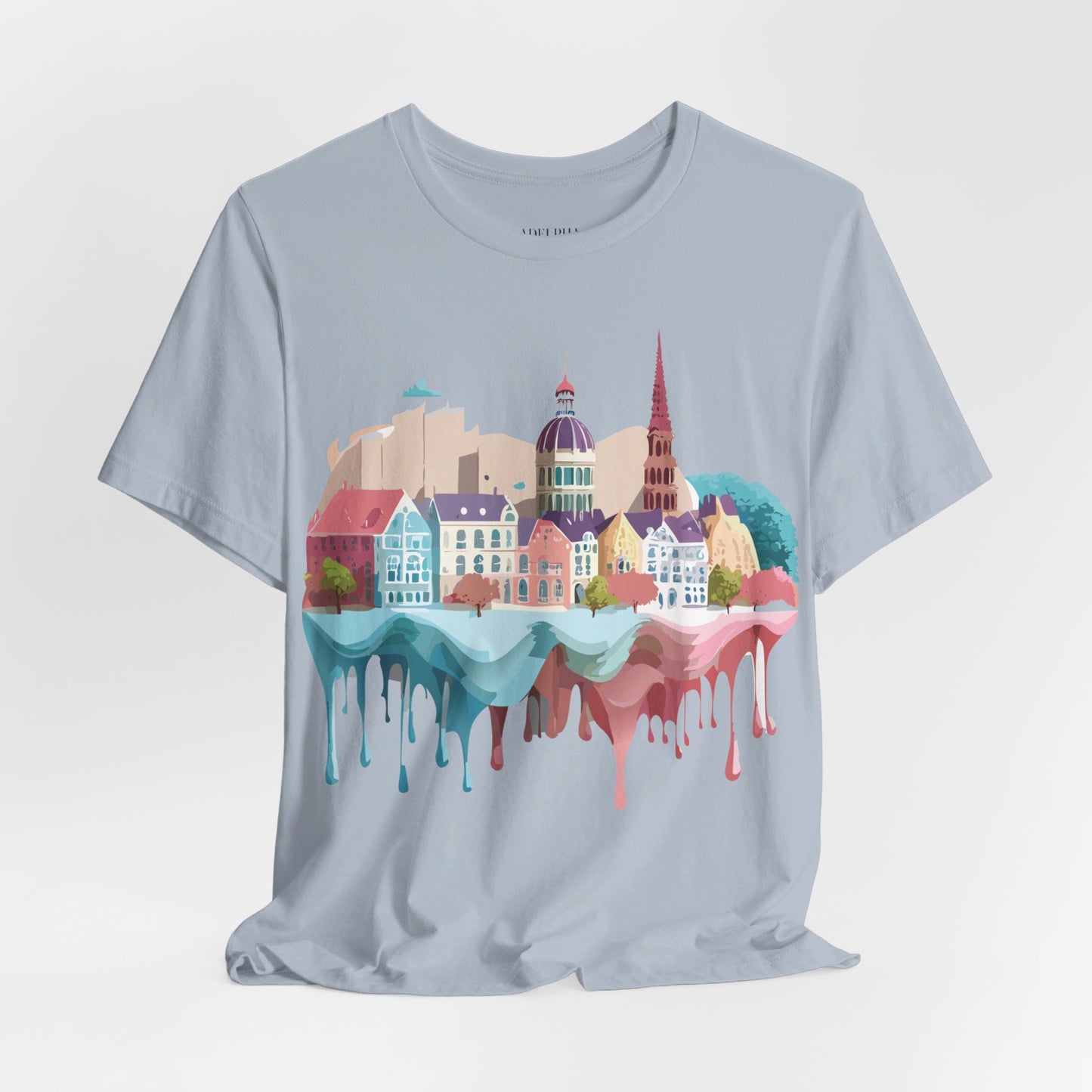 Natural Cotton Tee Shirt - Beautiful Places Collection - Warnemünde and Rostock - Germany Printify