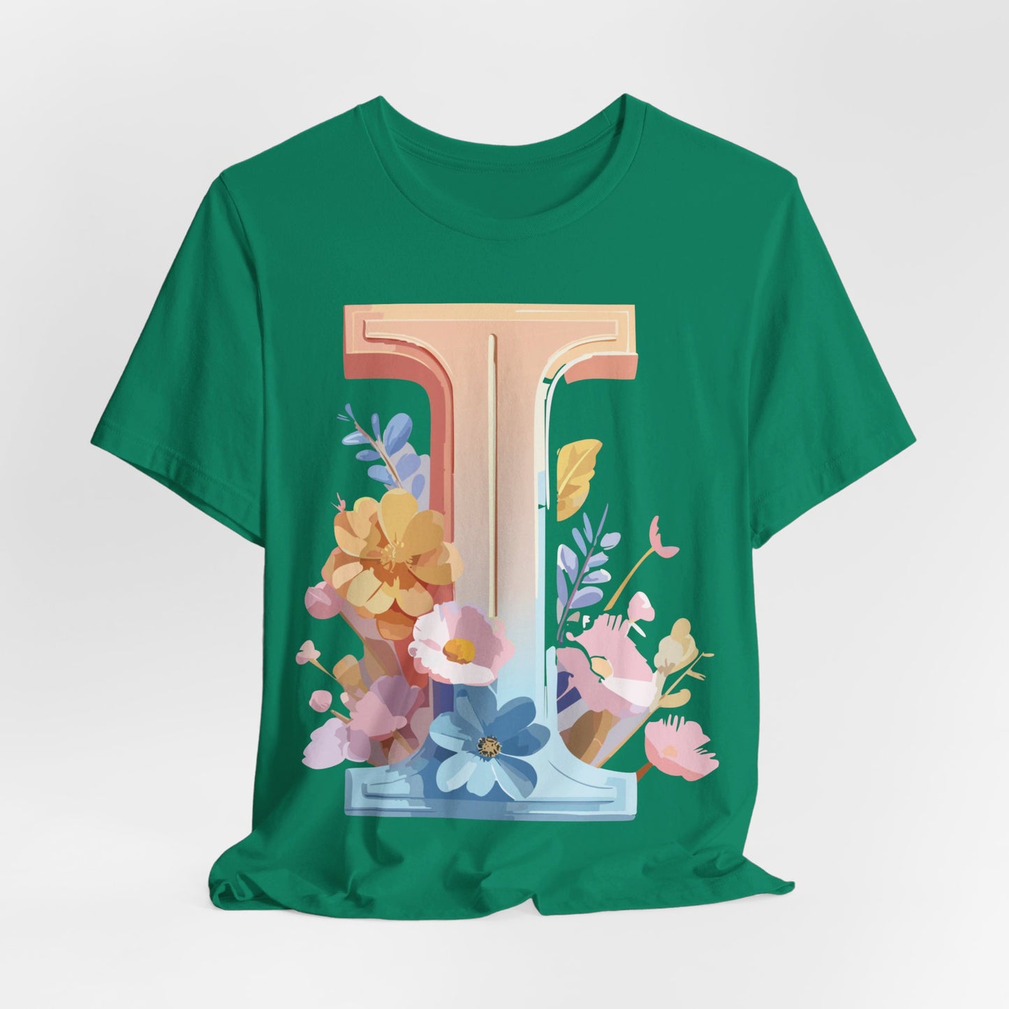 Natural Cotton Tee Shirt - Letters Collection - I Printify