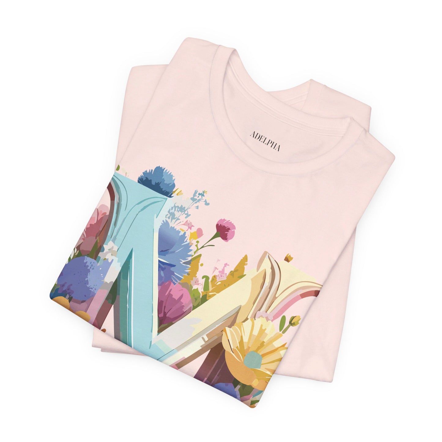 Natural Cotton Tee Shirt - Letters Collection - M Printify