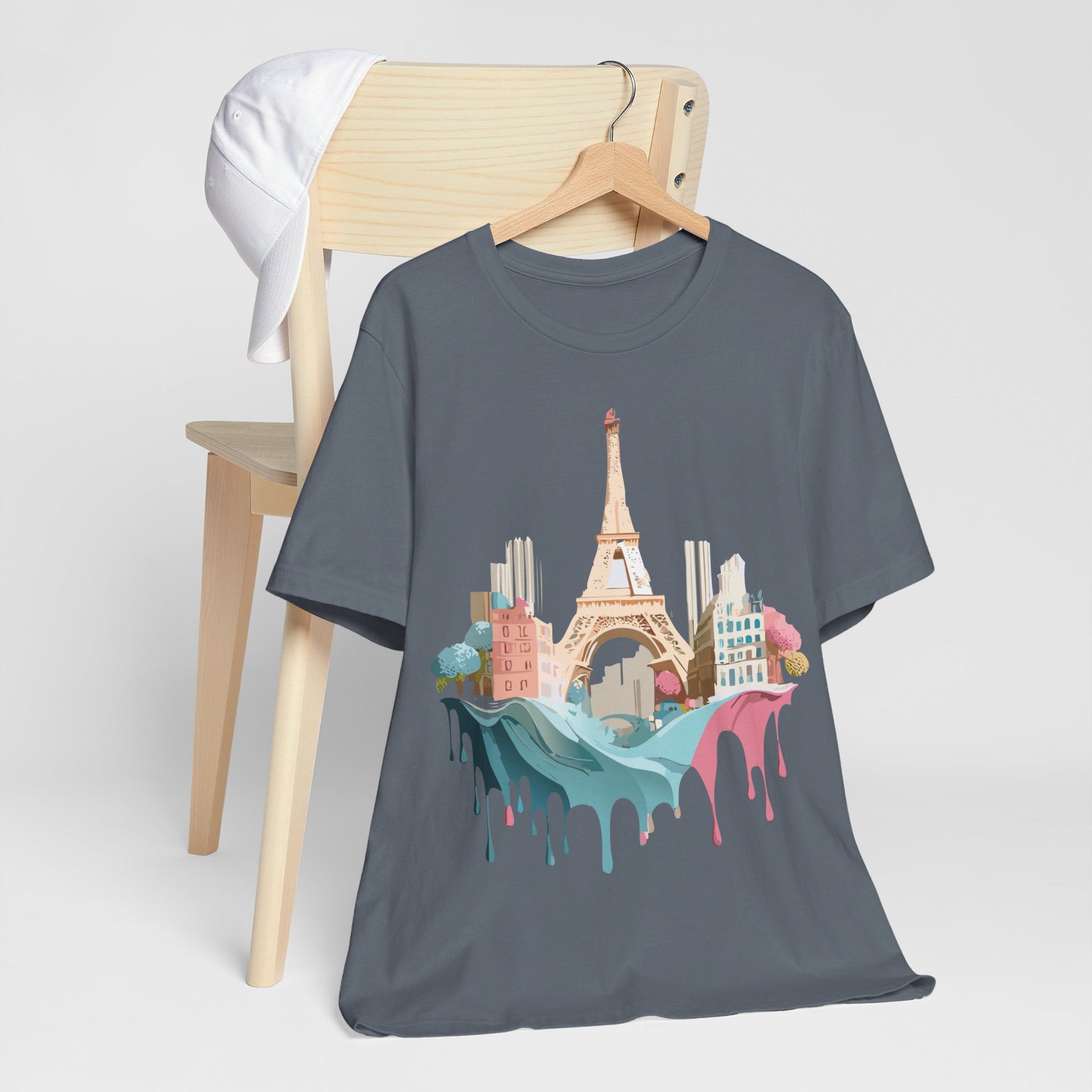 Natural Cotton Tee Shirt - Beautiful Places Collection - Paris Printify