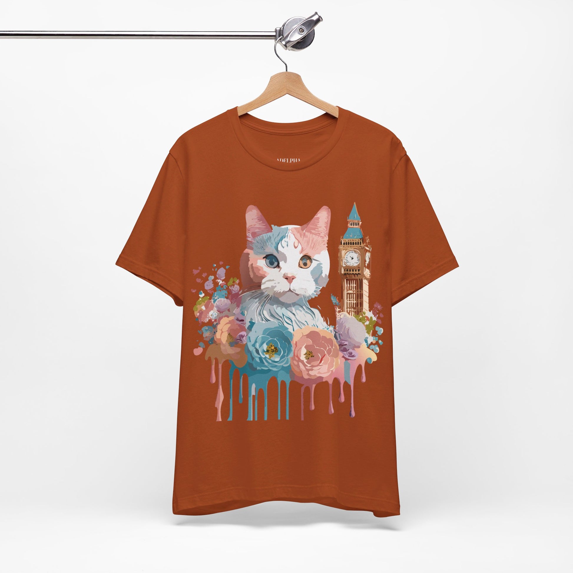 Natural Cotton Tee Shirt with Cat Printify