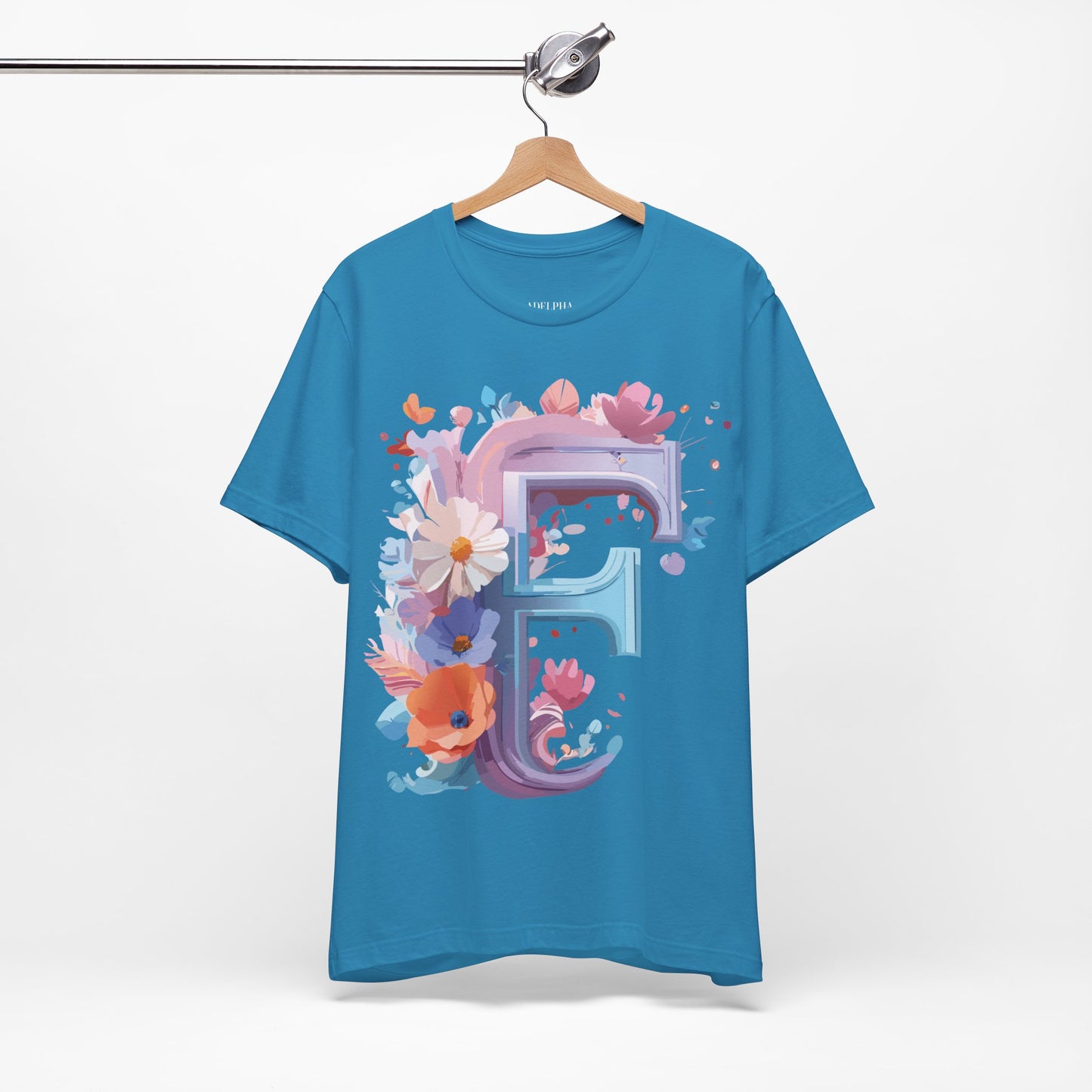 Natural Cotton Tee Shirt - Letters Collection - F Printify