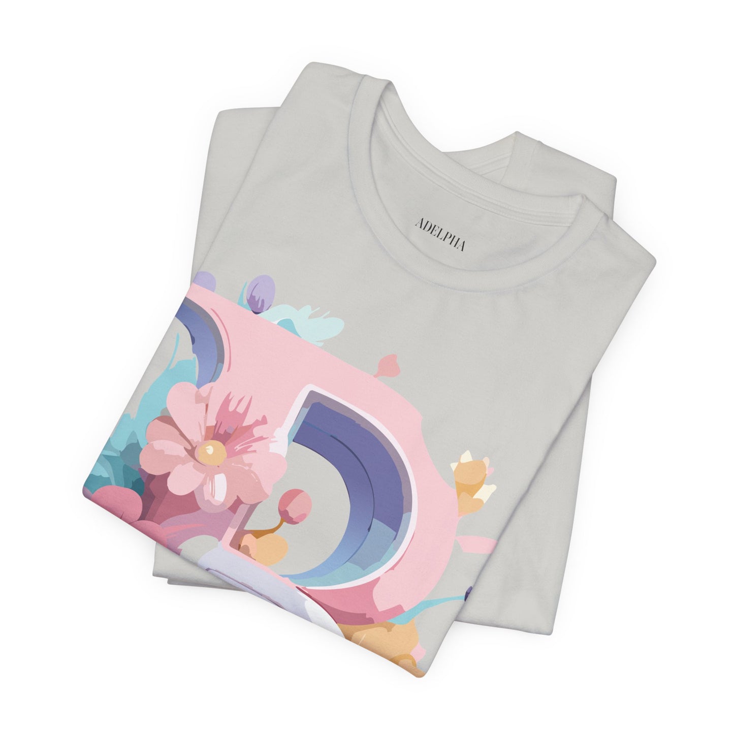 Natural Cotton Tee Shirt - Letters Collection - B Printify