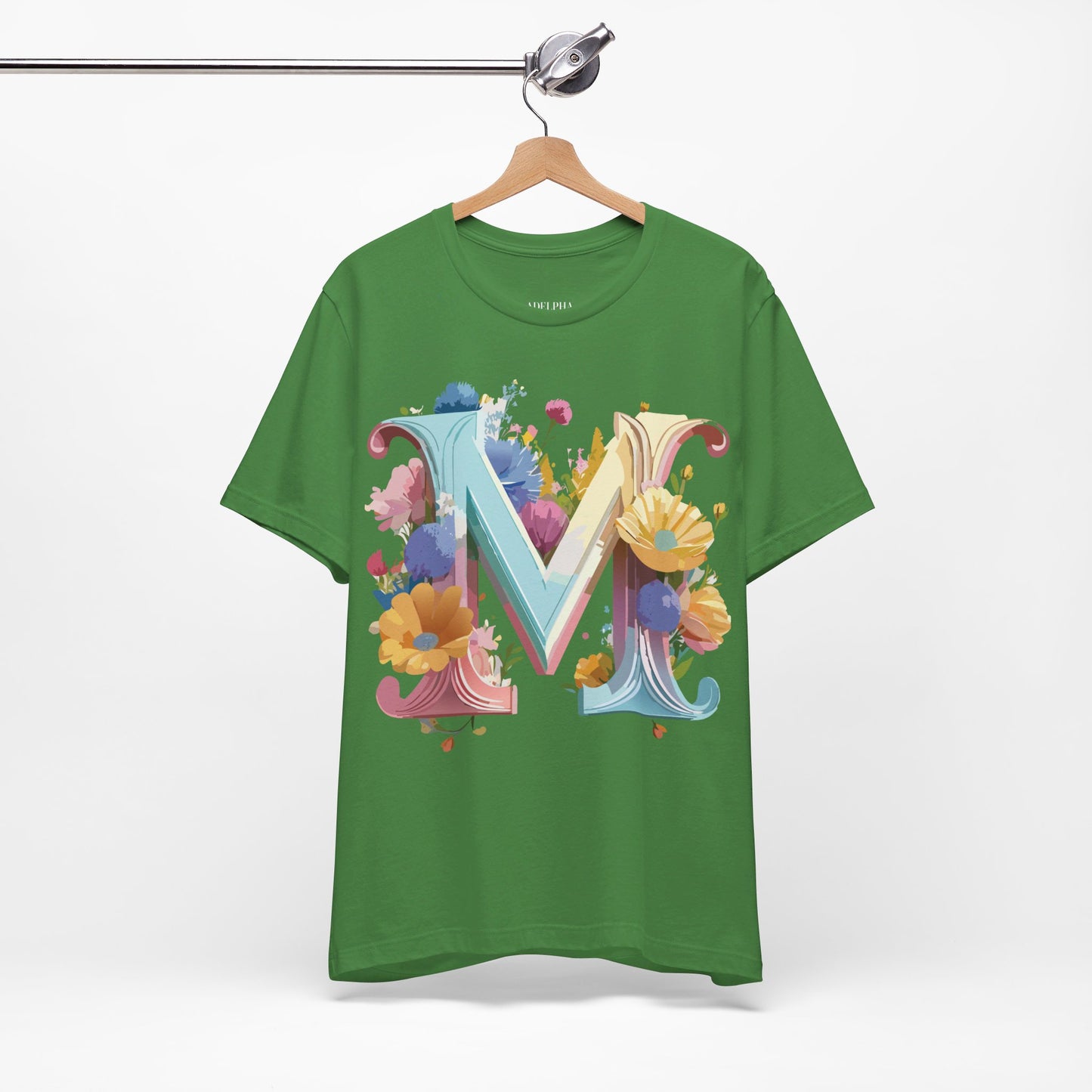 Natural Cotton Tee Shirt - Letters Collection - M Printify