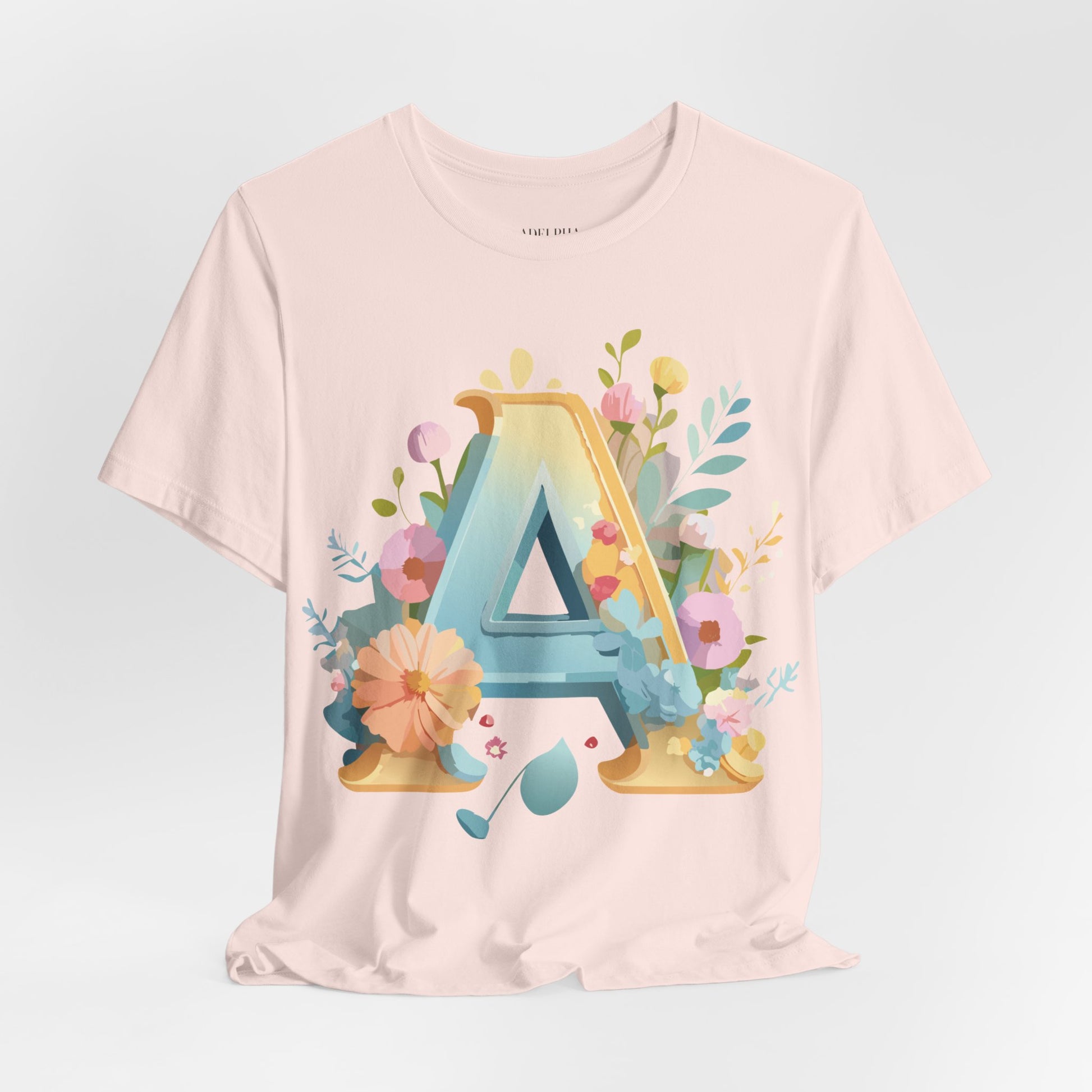 Natural Cotton Tee Shirt - Letters Collection - A Printify