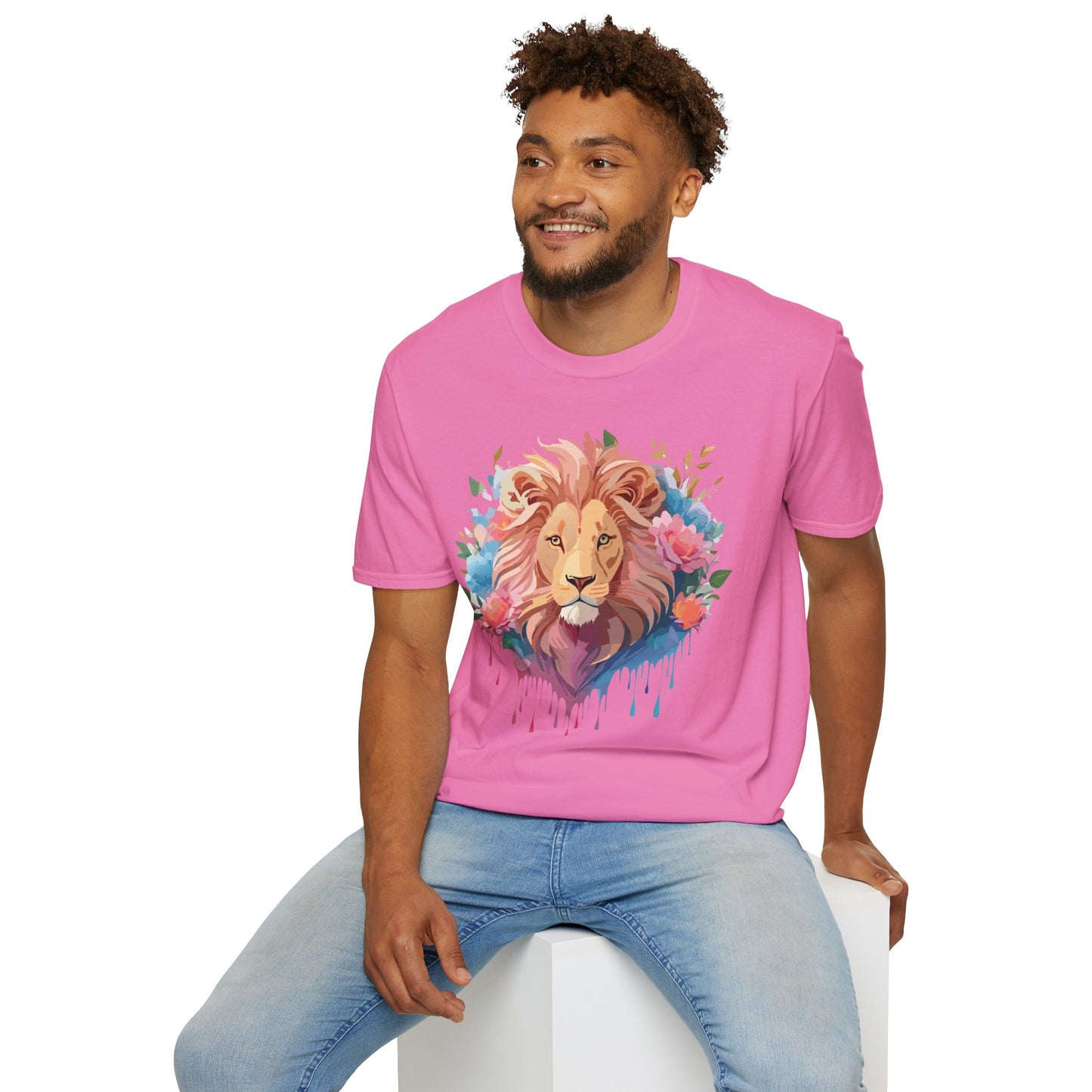 Lion Shirt, Shirt with Lion, Floral Lion Tee, Shirt with Animals