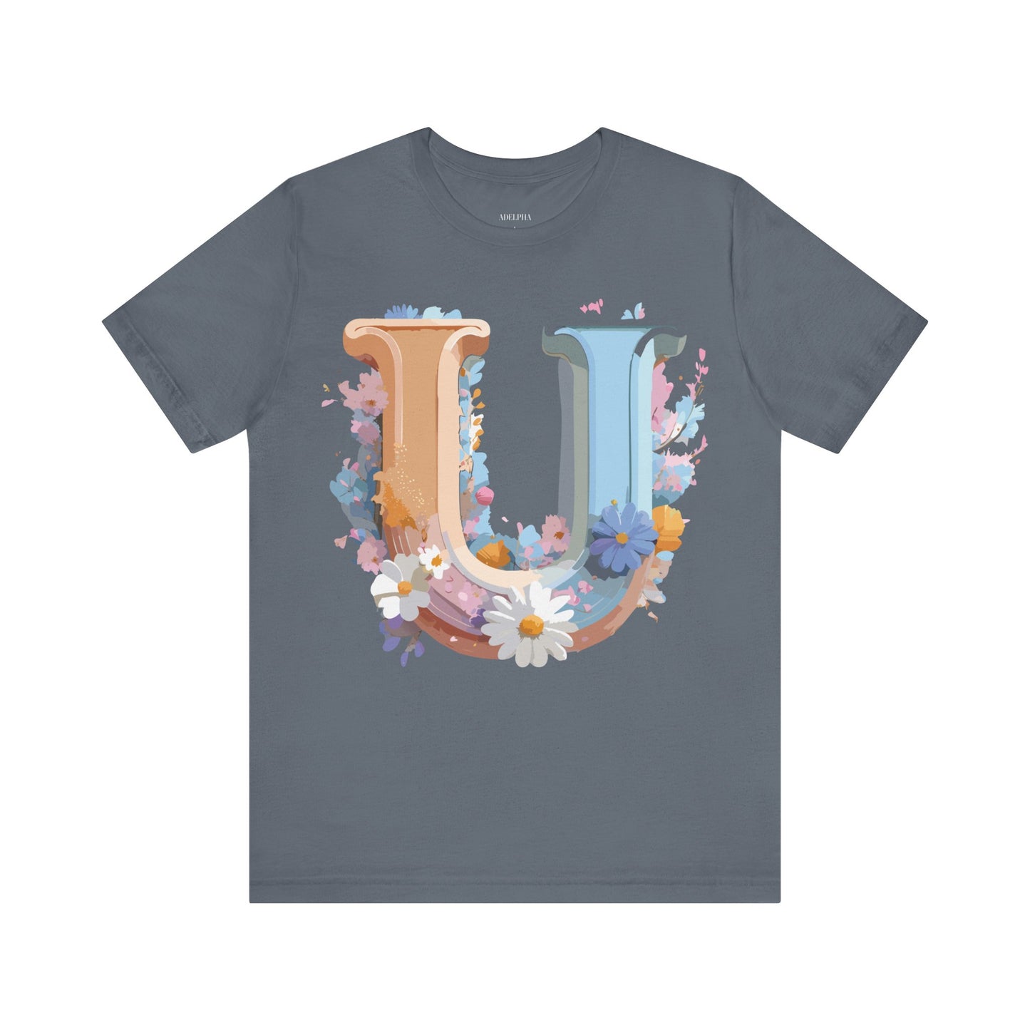Natural Cotton Tee Shirt - Letters Collection - U Printify