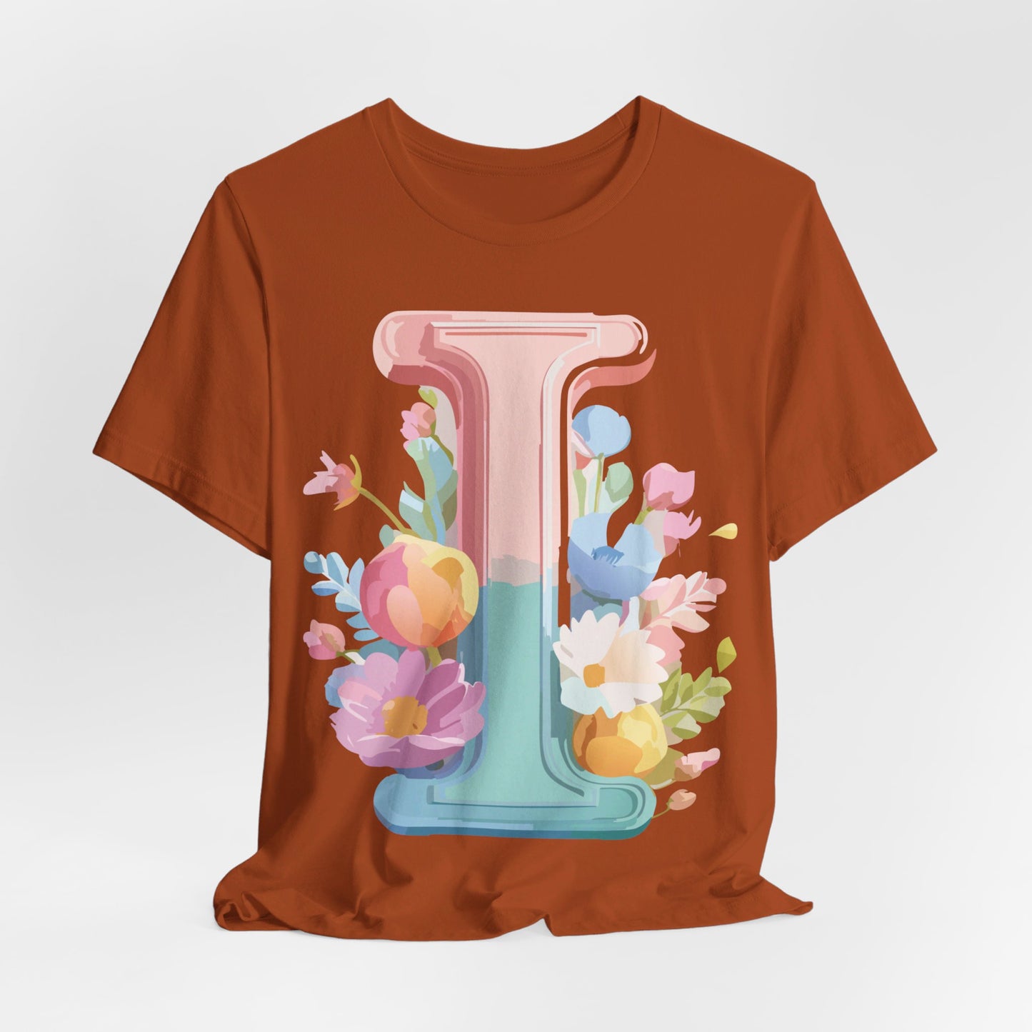 Natural Cotton Tee Shirt - Letters Collection - I Printify