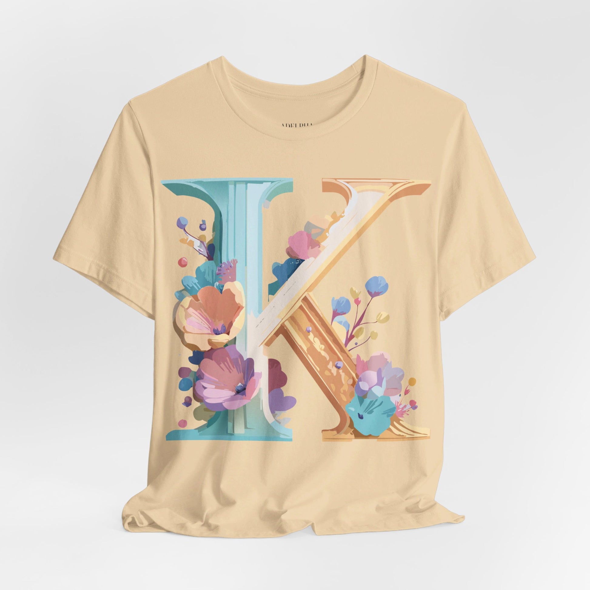 Natural Cotton Tee Shirt - Letters Collection - K Printify