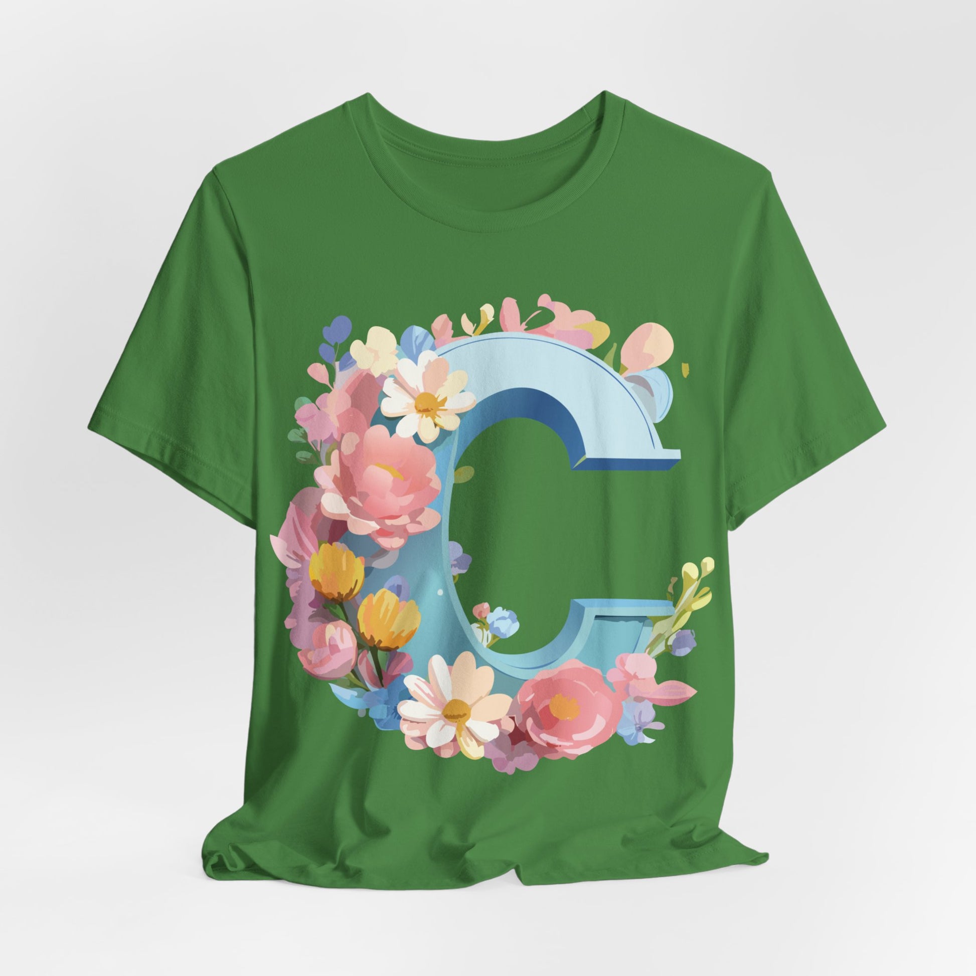 Natural Cotton Tee Shirt - Letters Collection - C Printify