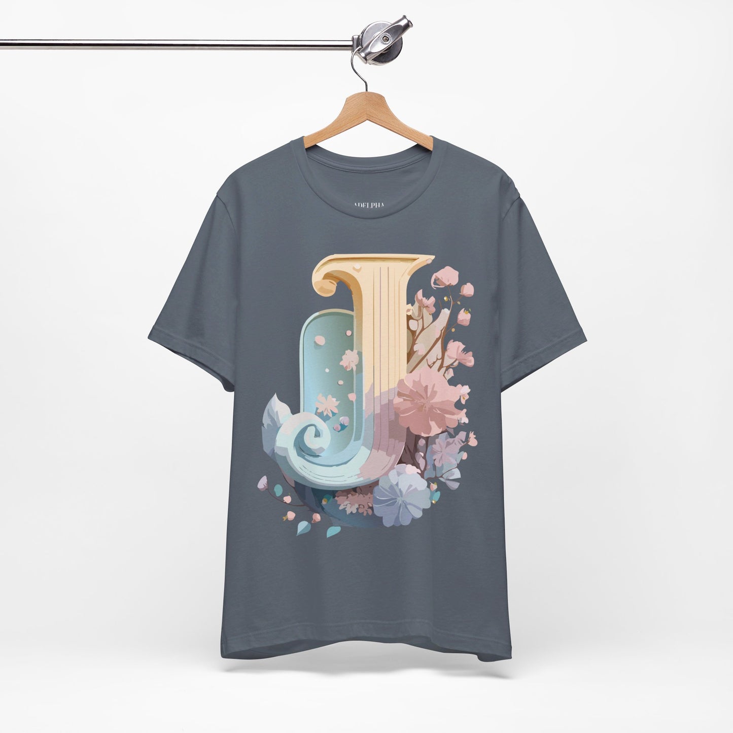 Natural Cotton Tee Shirt - Letters Collection - J Printify