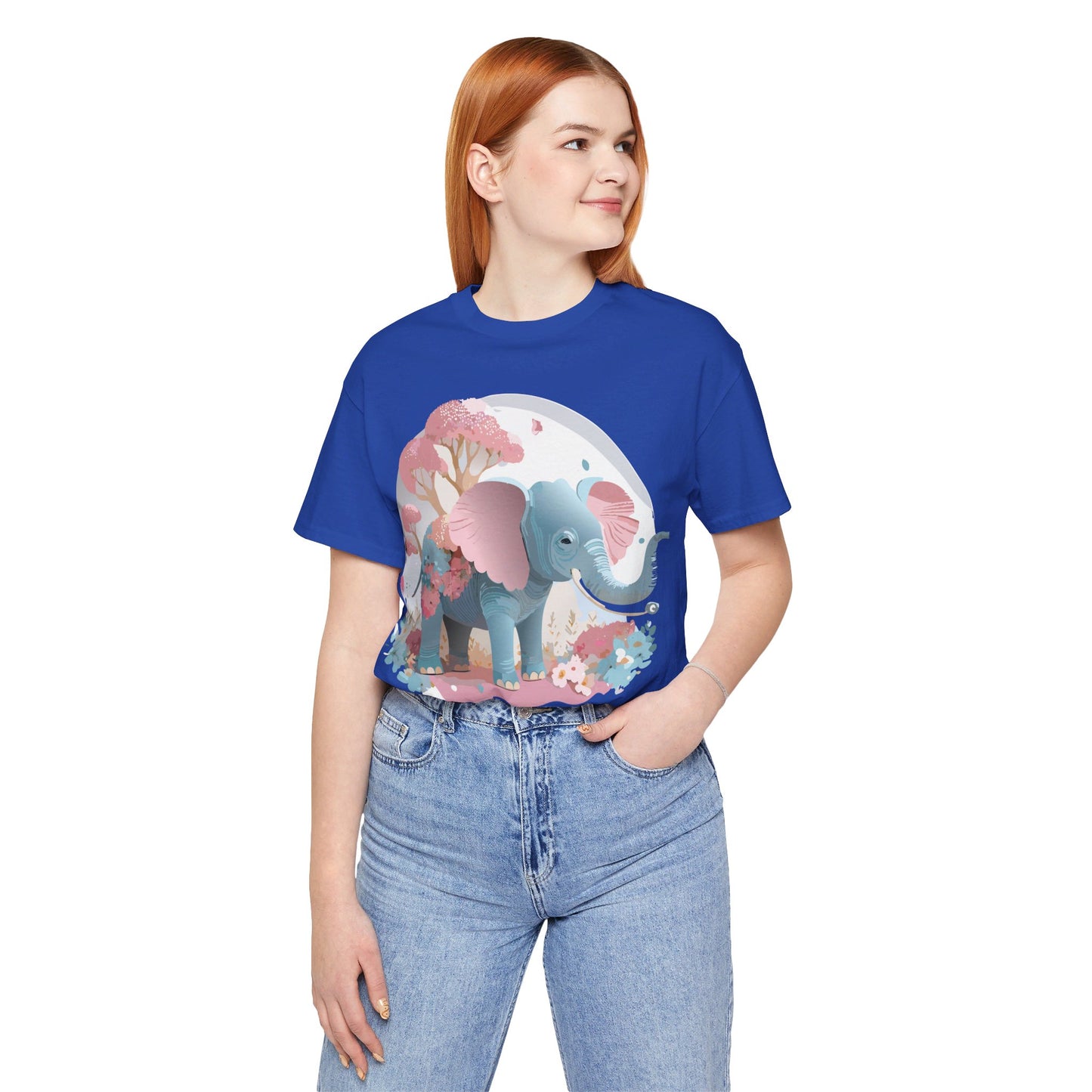 Natural Cotton Tee Shirt with Elephant Printify