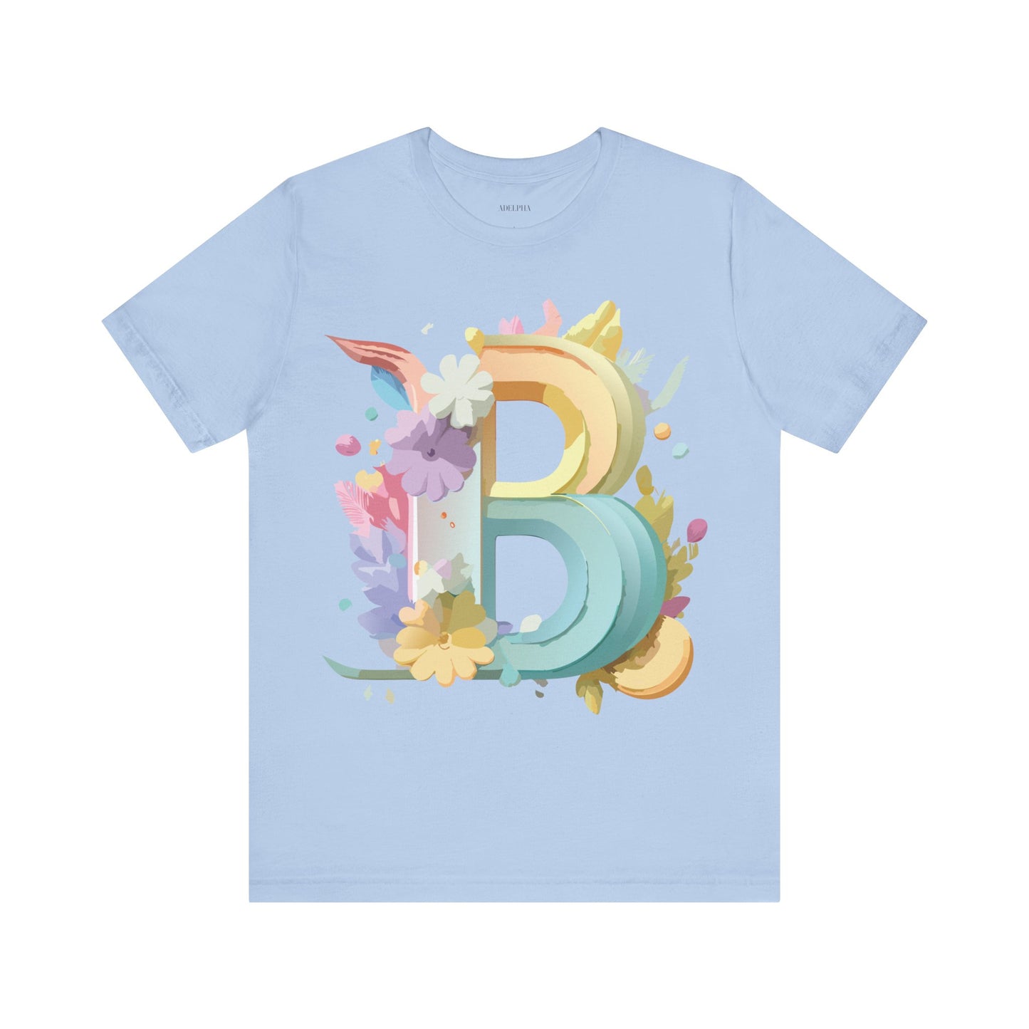 Natural Cotton Tee Shirt - Letters Collection - B Printify
