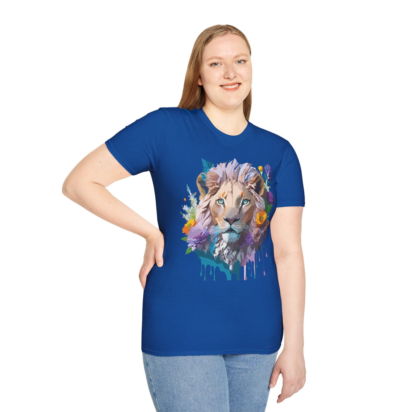 Lion Shirt, Shirt with Lion, Floral Lion Tee, Shirt with Animals