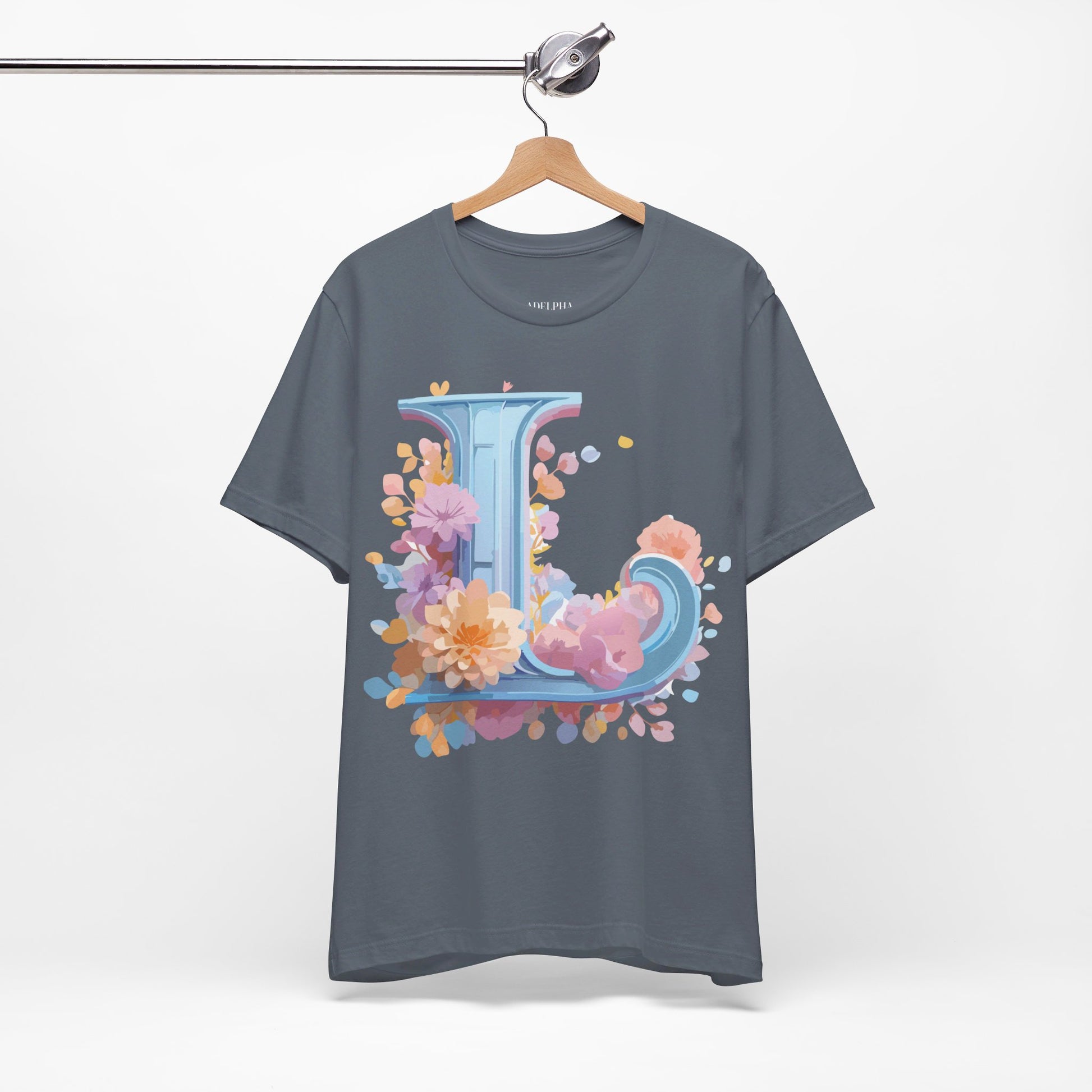 Natural Cotton Tee Shirt - Letters Collection - L Printify