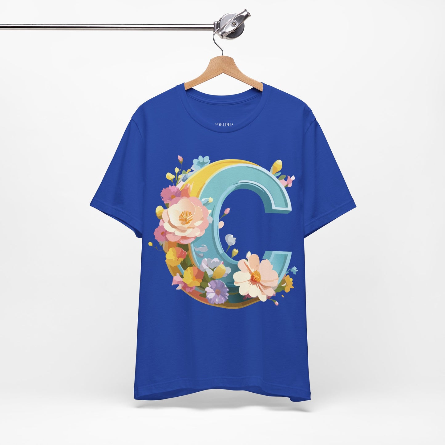 Natural Cotton Tee Shirt - Letters Collection - C Printify