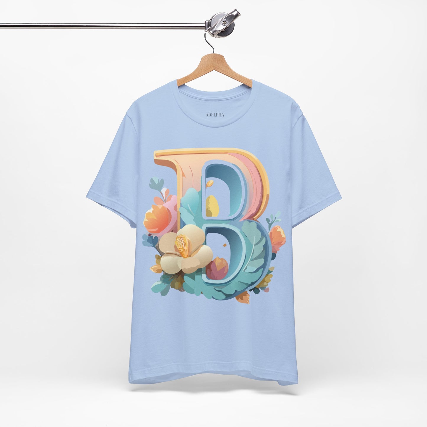Natural Cotton Tee Shirt - Letters Collection - B Printify
