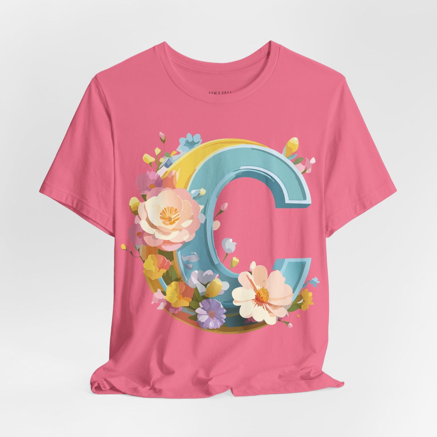 Natural Cotton Tee Shirt - Letters Collection - C Printify