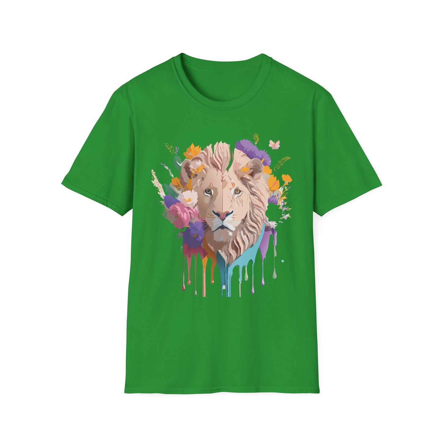 Lion Shirt, Shirt with Lion, Floral Lion Tee, Shirt with Animals
