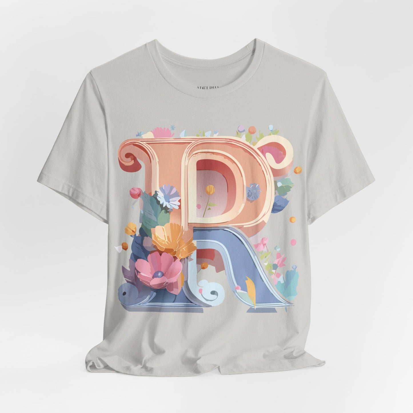 Natural Cotton Tee Shirt - Letters Collection - R Printify