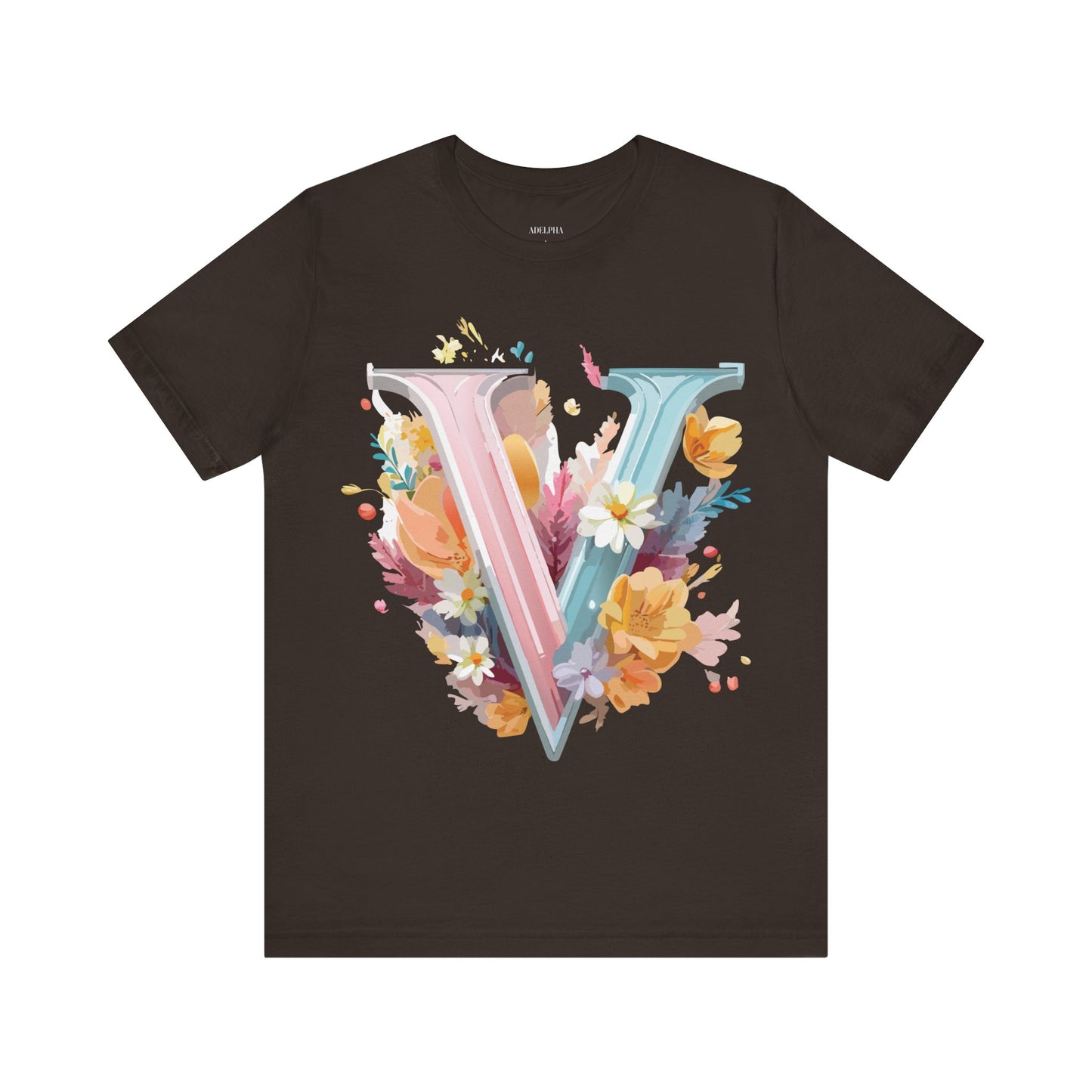 Natural Cotton Tee Shirt - Letters Collection - V Printify