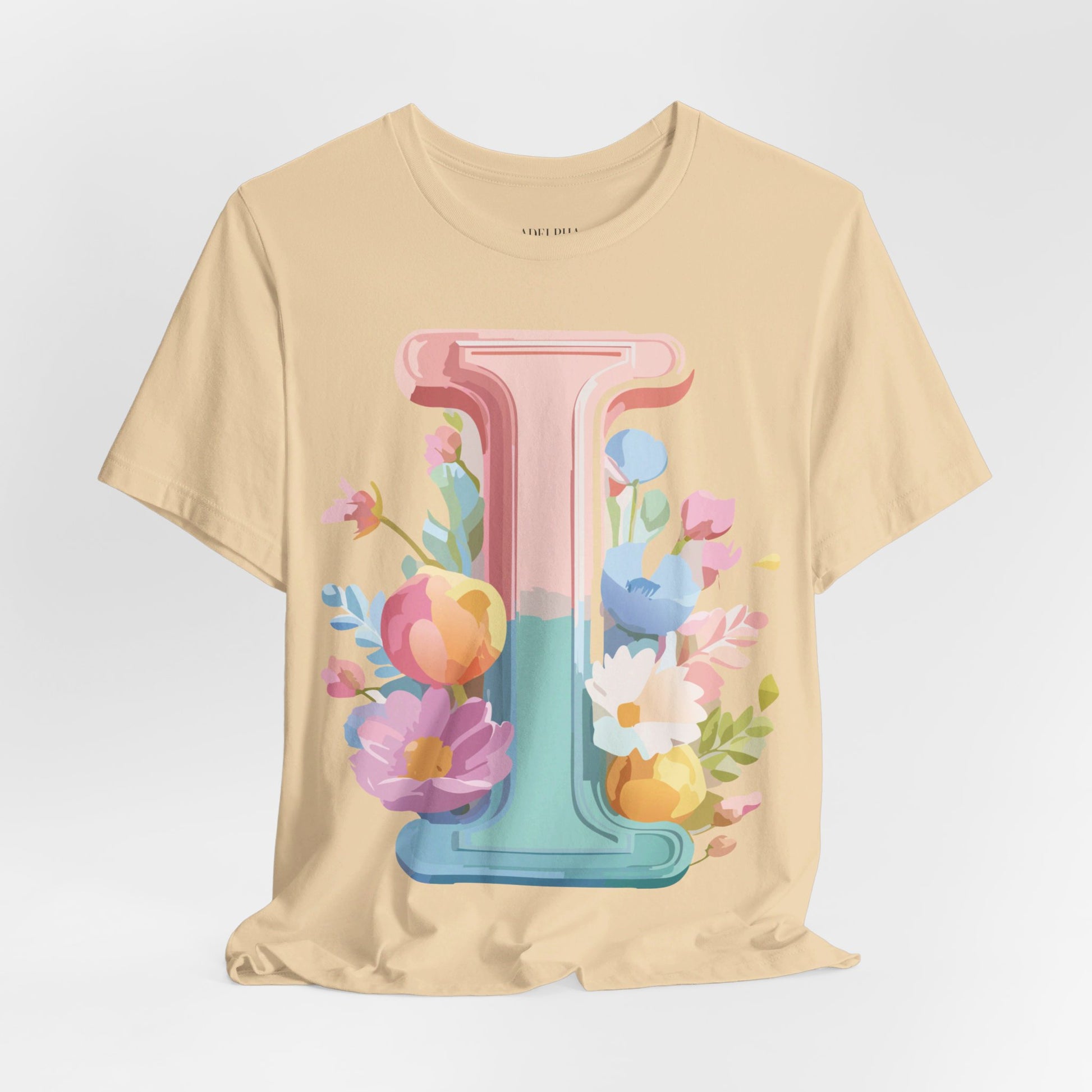 Natural Cotton Tee Shirt - Letters Collection - I Printify