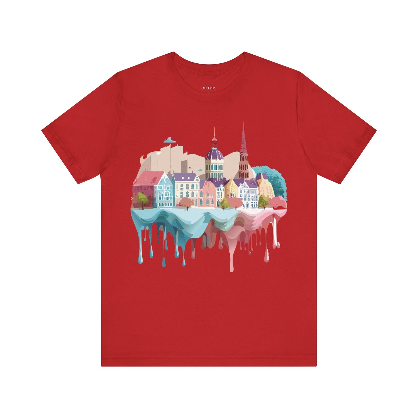Natural Cotton Tee Shirt - Beautiful Places Collection - Warnemünde and Rostock - Germany Printify